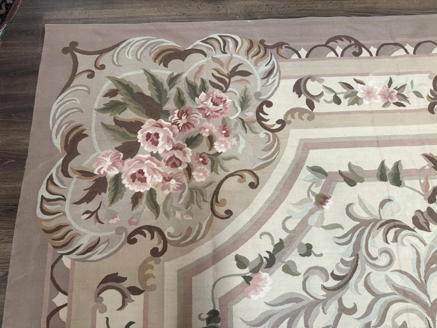 Palace Sized Aubusson Rug 13 x 20, Flatweave Aubusson Weave, Oversized Rug, European French Elegant Design