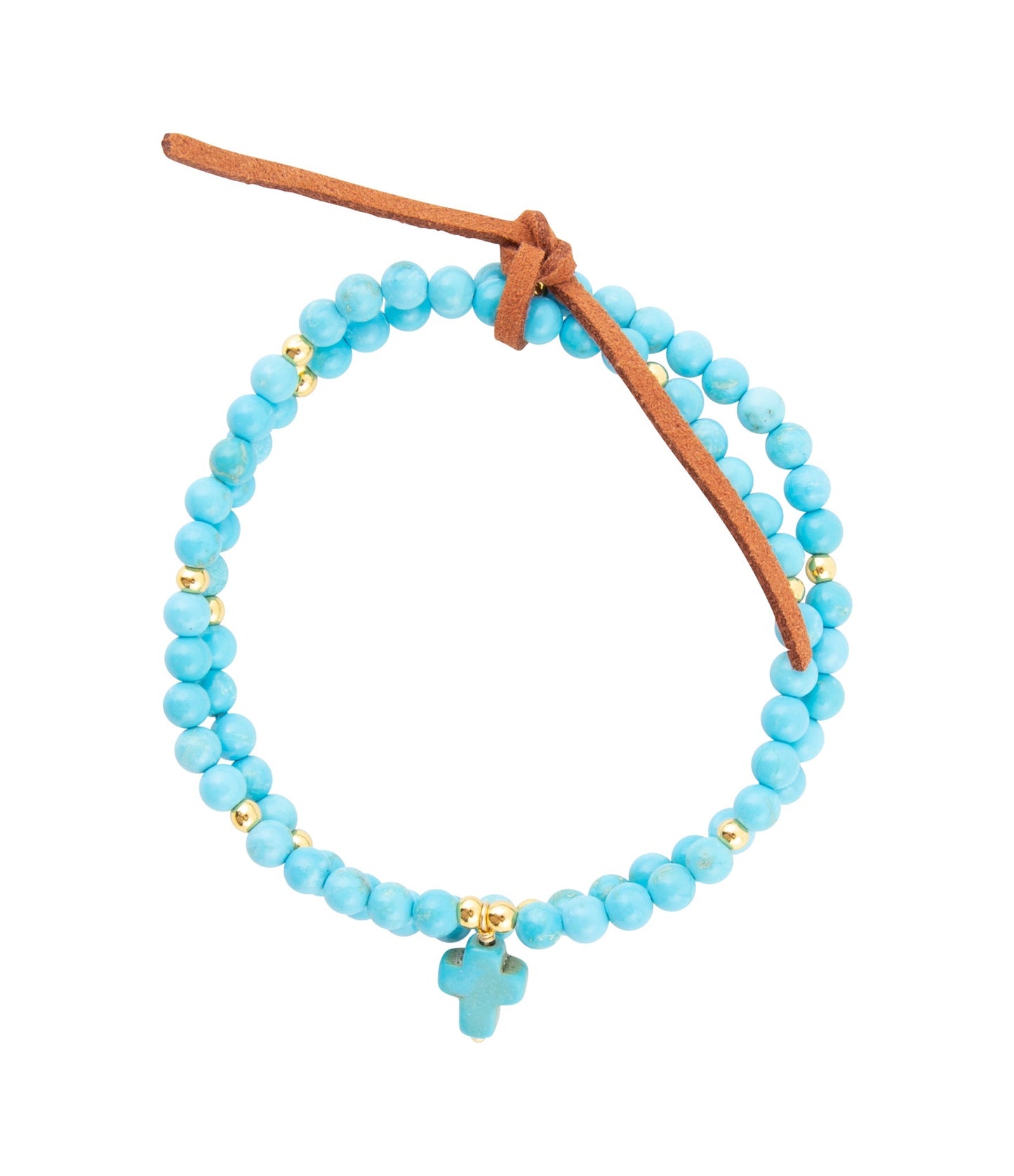 Blauwe Magnesiet Gouden Charm Stretch Armband Set