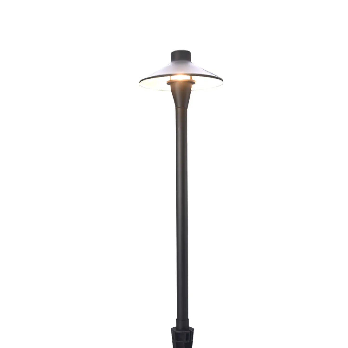 Mässing utomhus gångbelysning med flat hatt, G4-sockel och 72" ledningskabel
