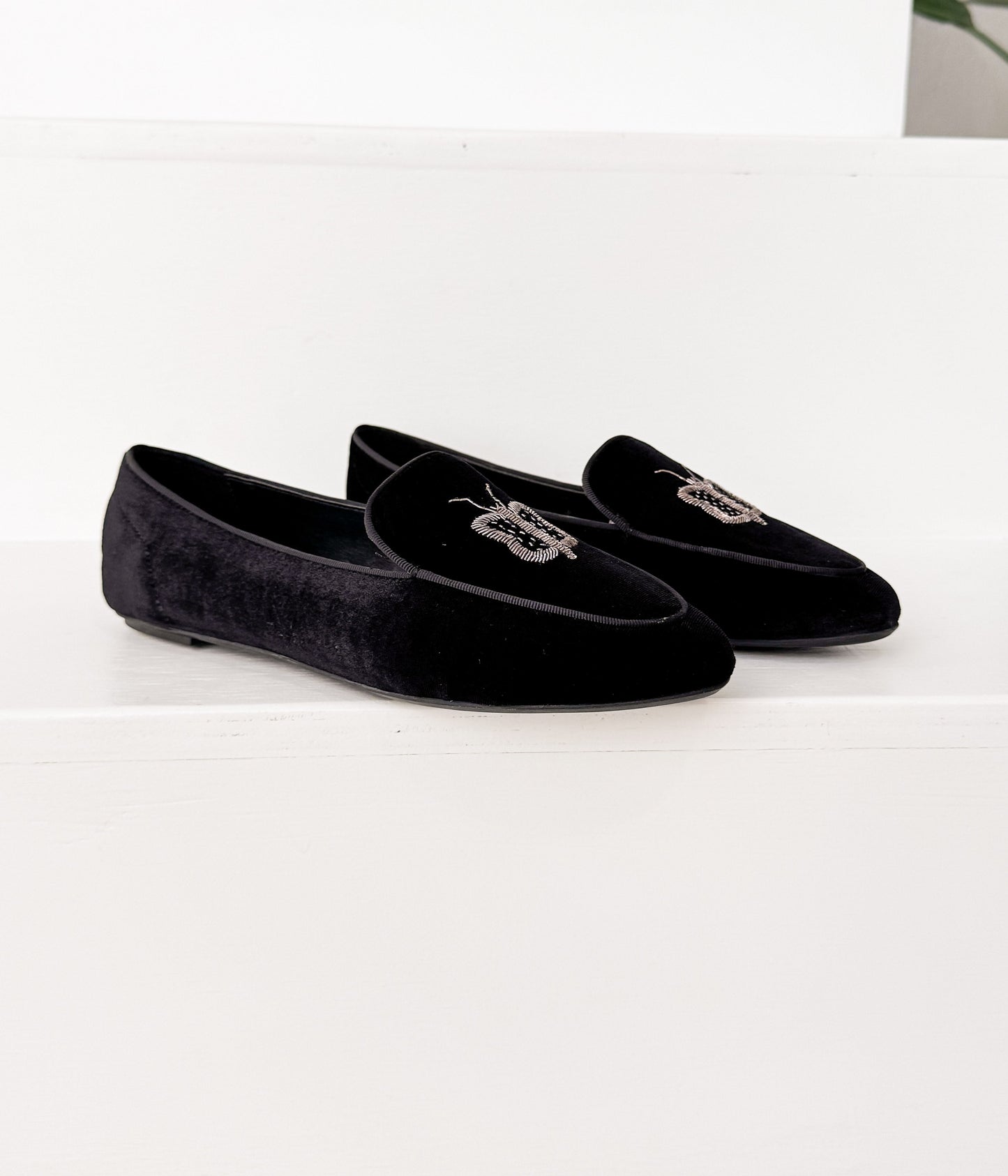 Baleriny Butterfly Velvet w kolorze czarnym