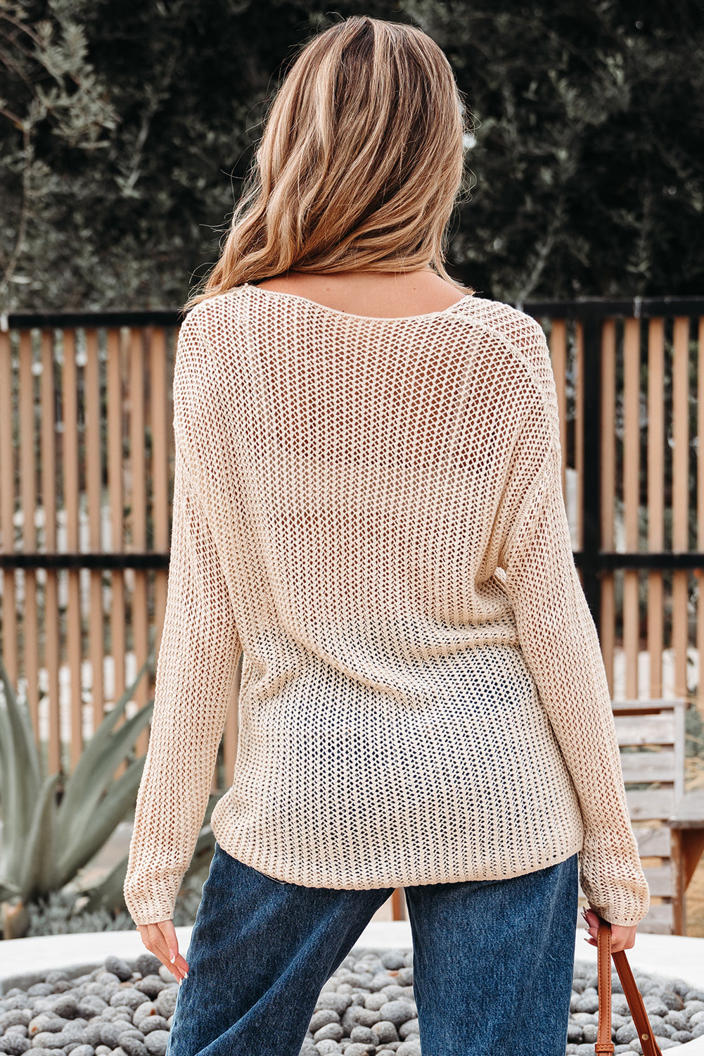 Sweter Hadley z ażurowym wzorem na szydełku