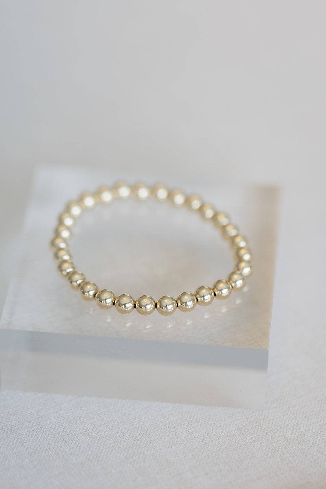 6mm guldklot armband