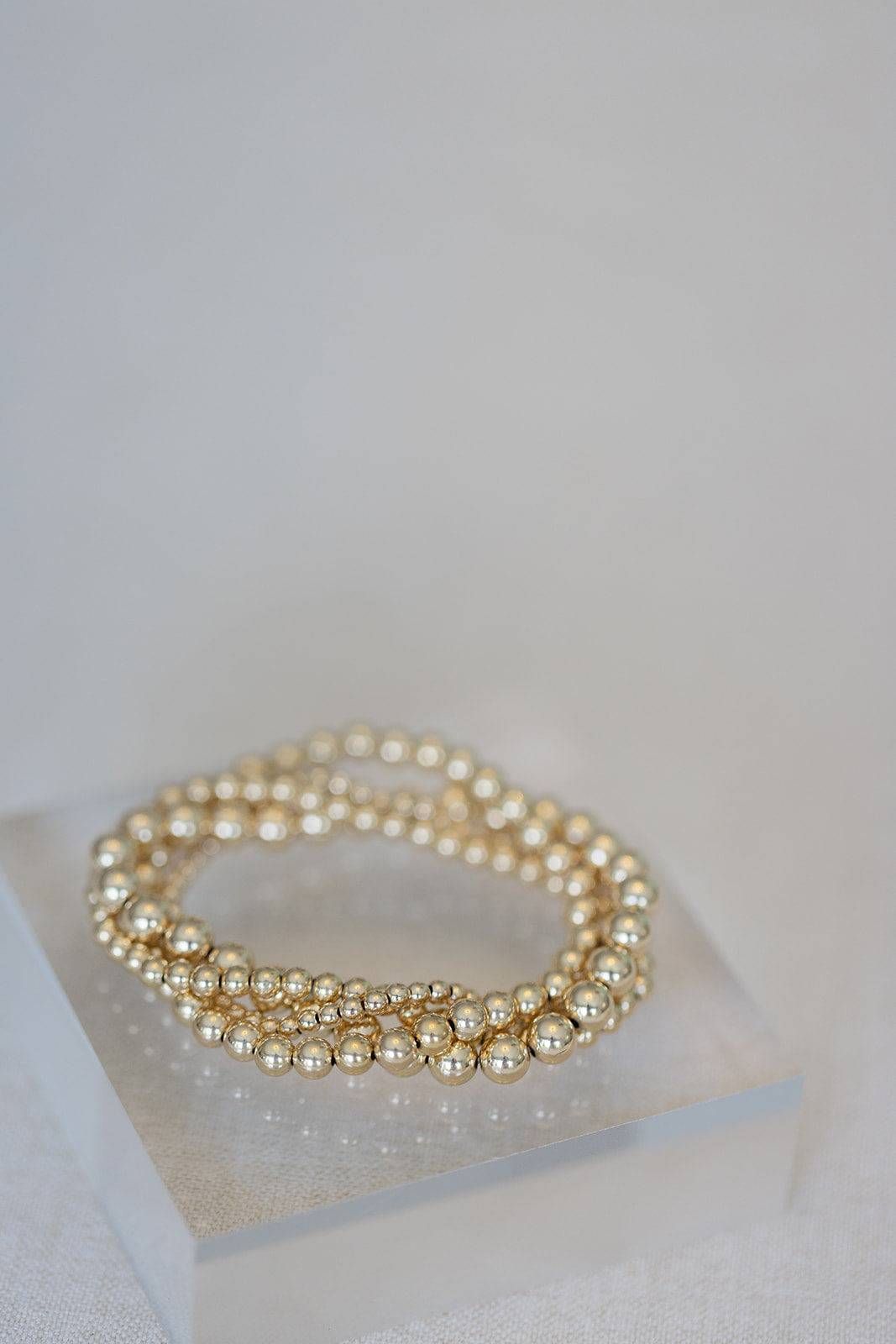 6mm guldklot armband