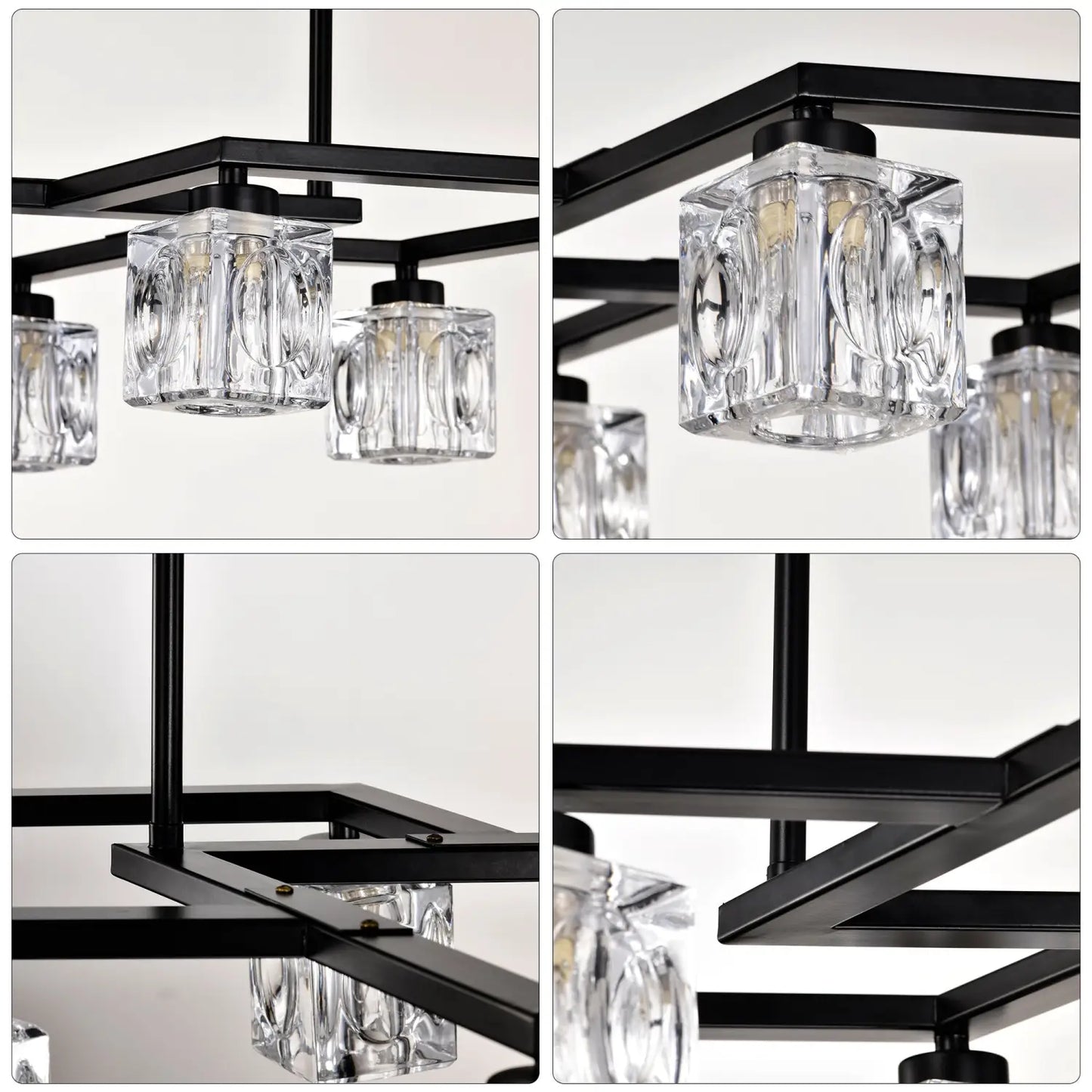 Kristallkrona för matsal med 8-ljus för modern lantlig design