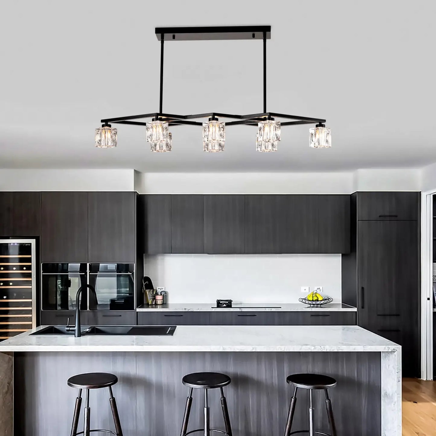 Kristallkrona för matsal med 8-ljus för modern lantlig design