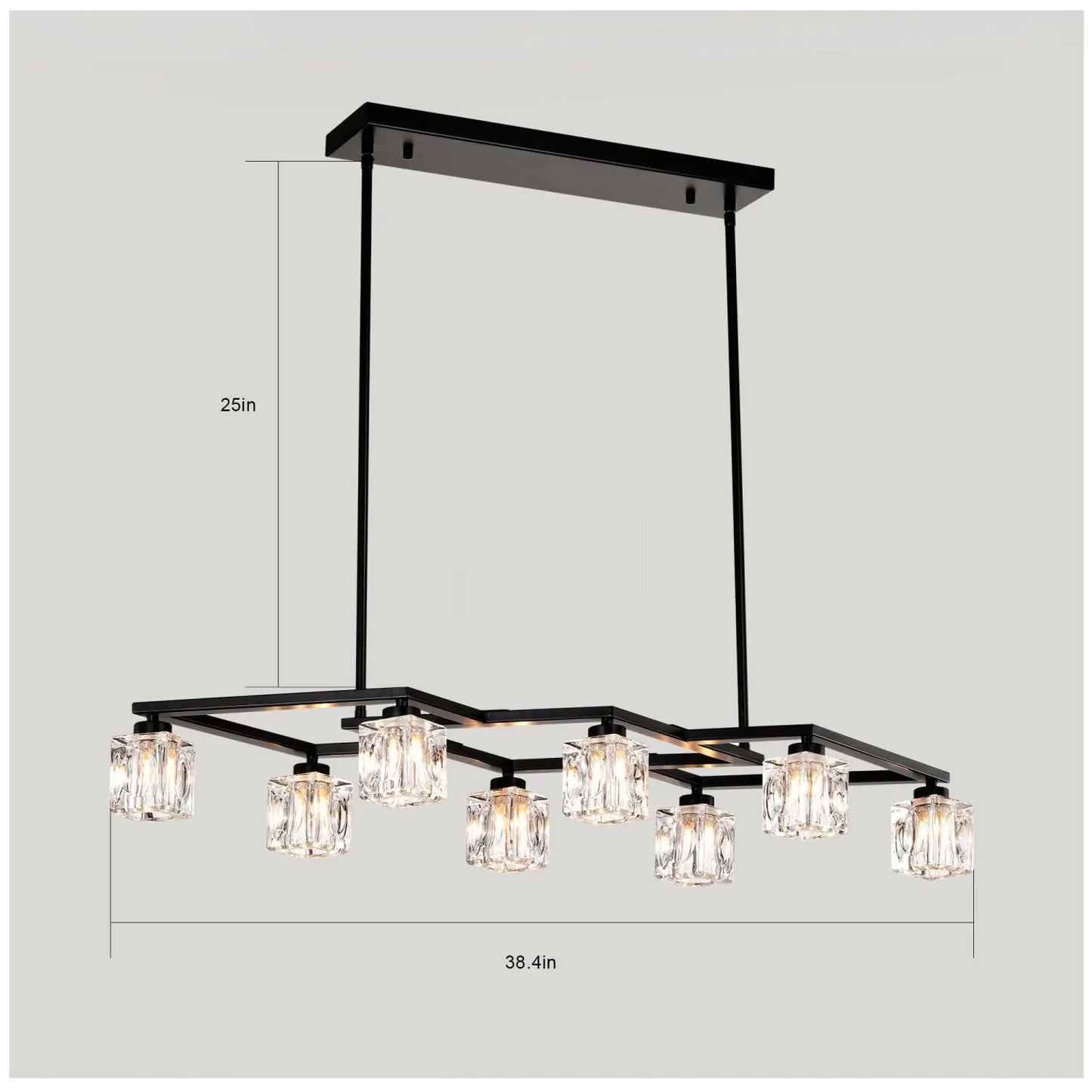 Kristallkrona för matsal med 8-ljus för modern lantlig design