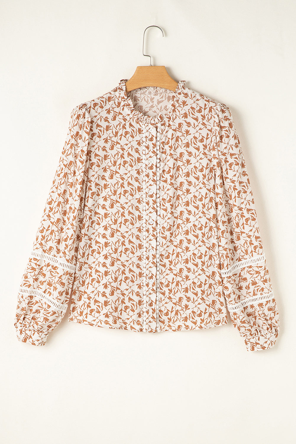 Melanie Spitzenbluse mit floralen Puffärmeln