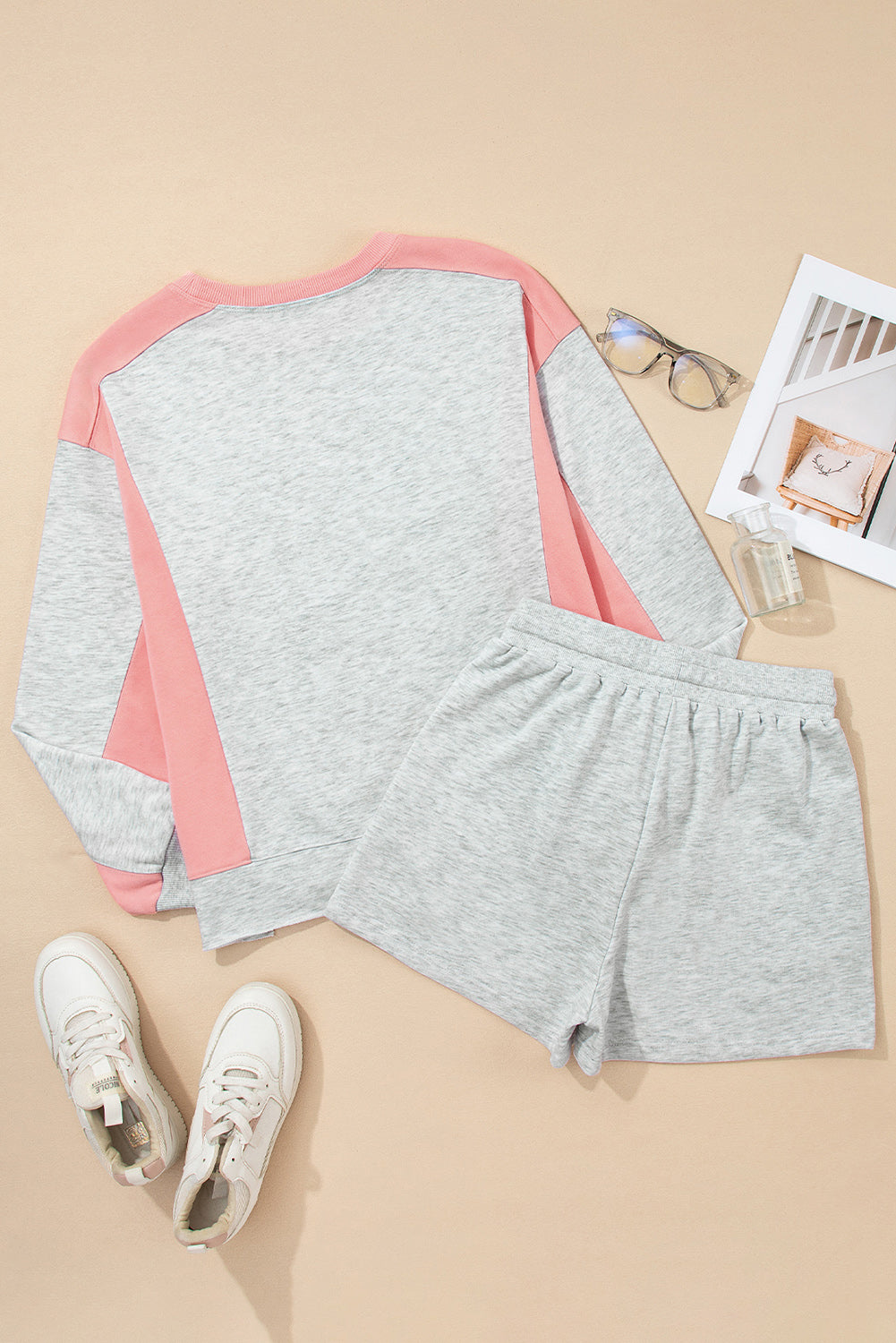 Charlie Pullover mit rohem Saum und lässigem Shorts-Set