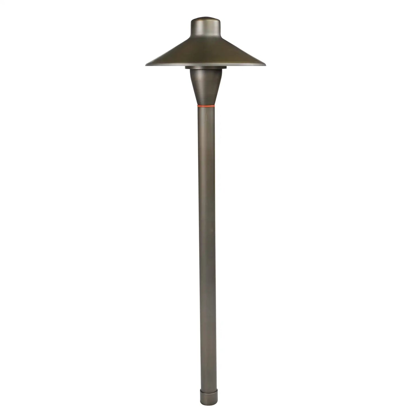 Mässing utomhus gångbelysning med flat hatt, G4-sockel och 72" ledningskabel