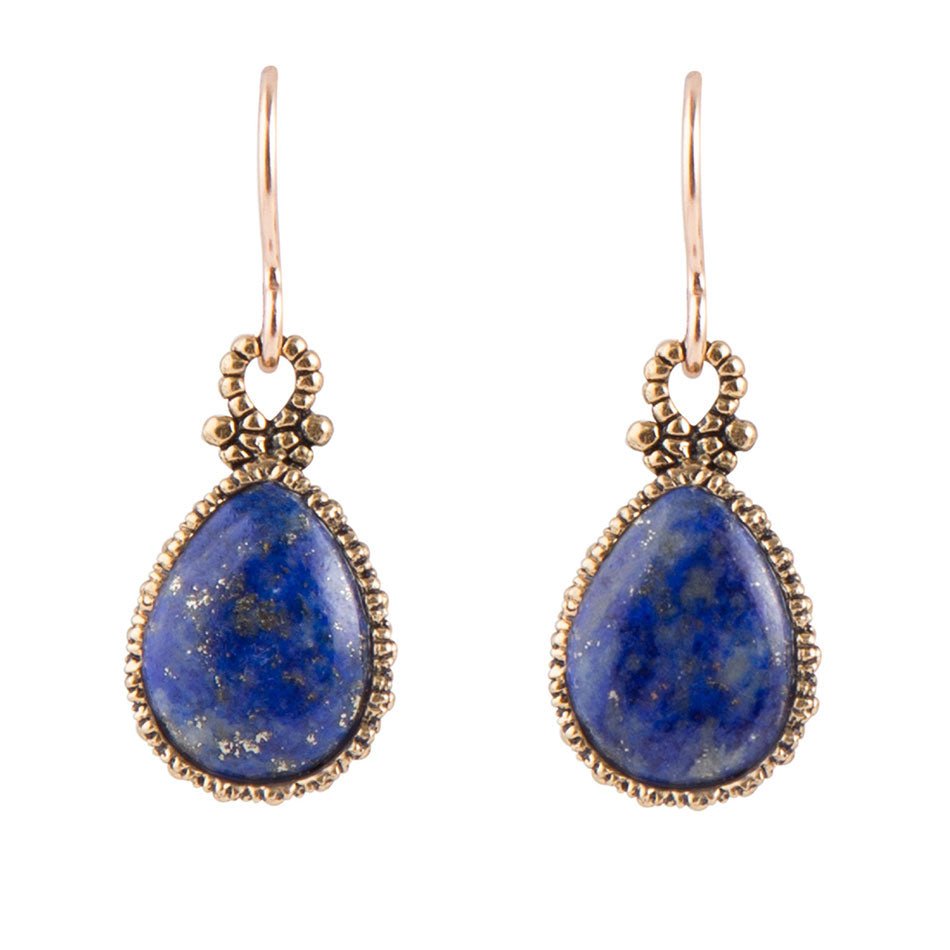 Orecchini dorati e lapislazzuli blu Dreamy Drop