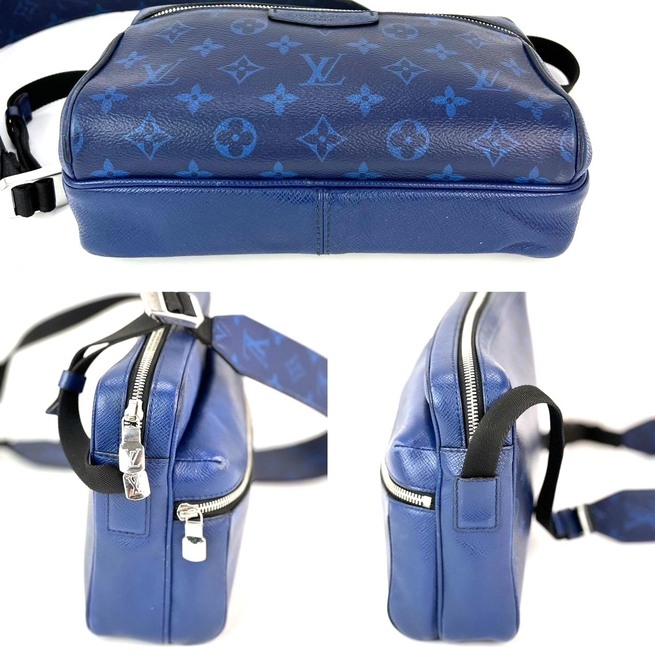 LOUIS VUITTON Taigarama Outdoor Blue Messenger Bag
