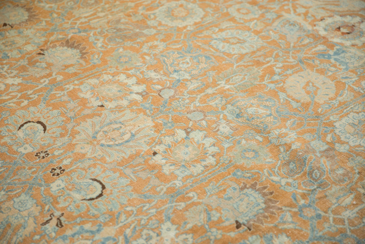 10.5x18.5 Vintage Distressed Tabriz Carpet