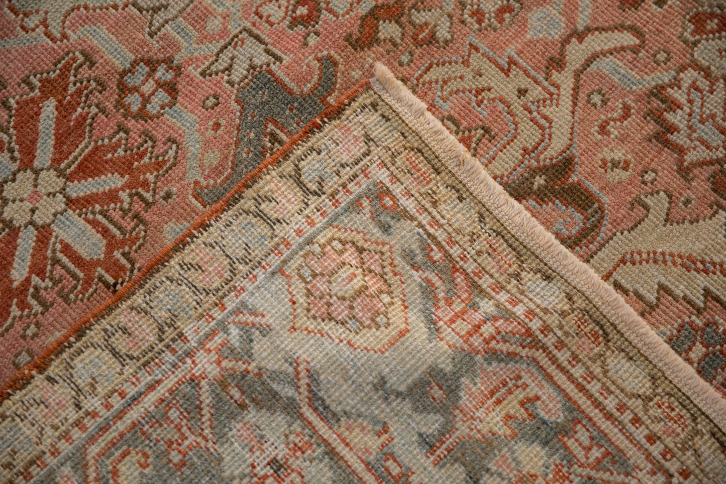 8x11 Vintage Distressed Heriz Carpet