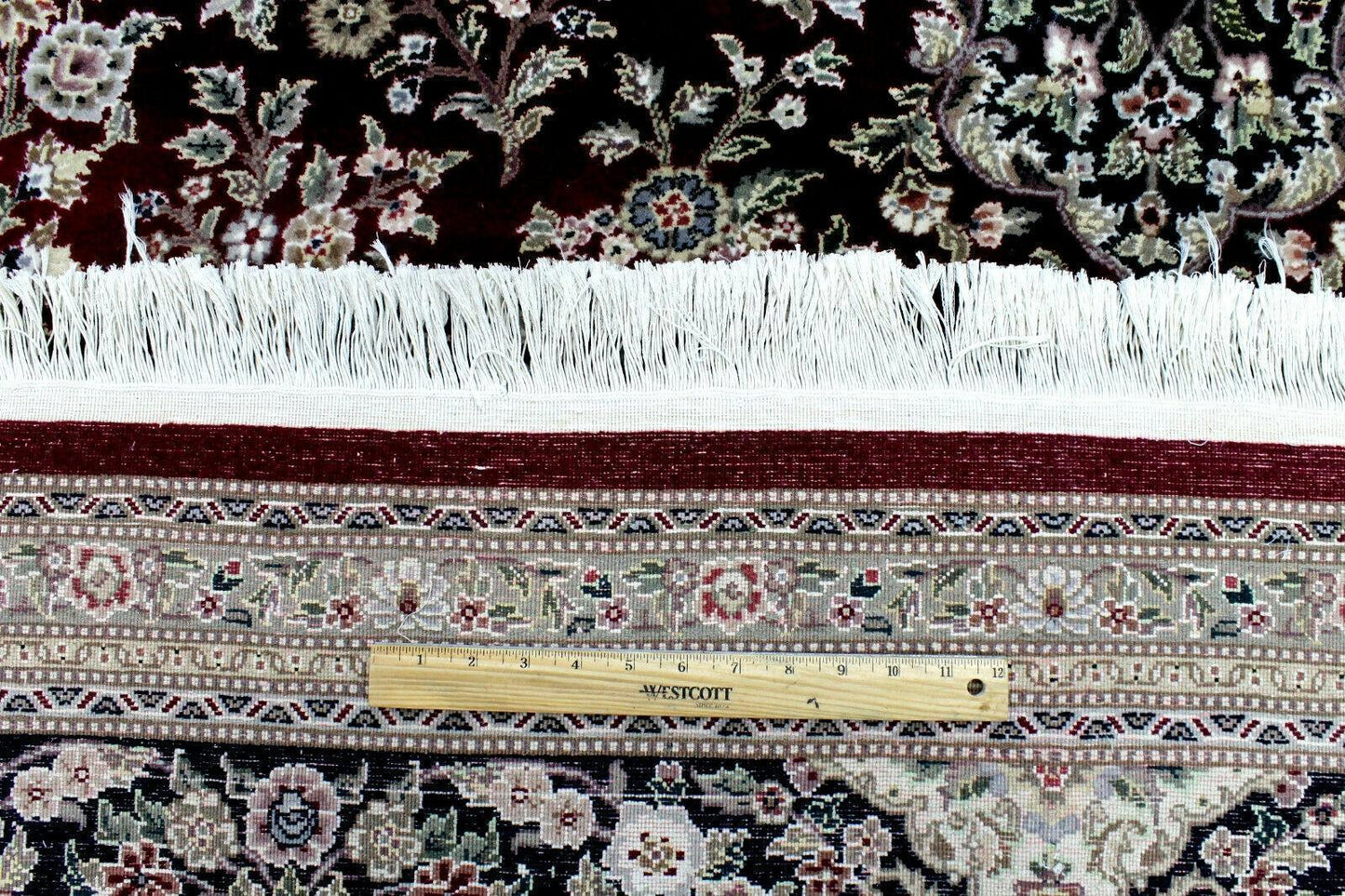 Uitmuntend muntkleurig met de hand geknoopt Peshawar oosters wollen tapijt – 9' x 12'