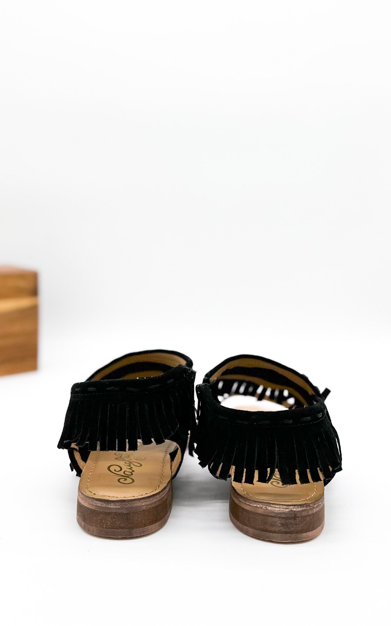 Sandalo Fringe Star in Nero