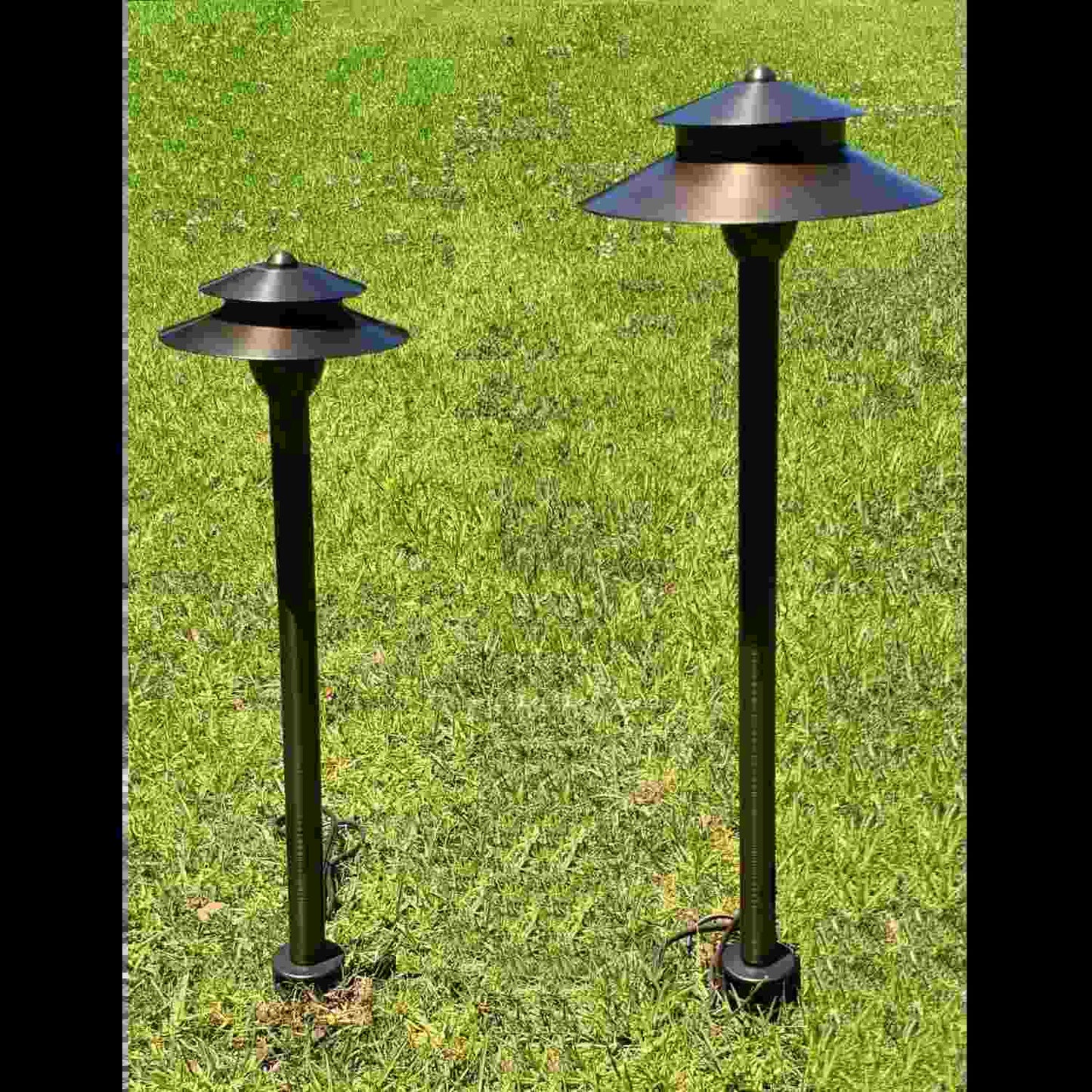 Trädgårdspinnar | 9-tums jordmonterade i massiv mässing 1/2" NPT-gänga 2-pack