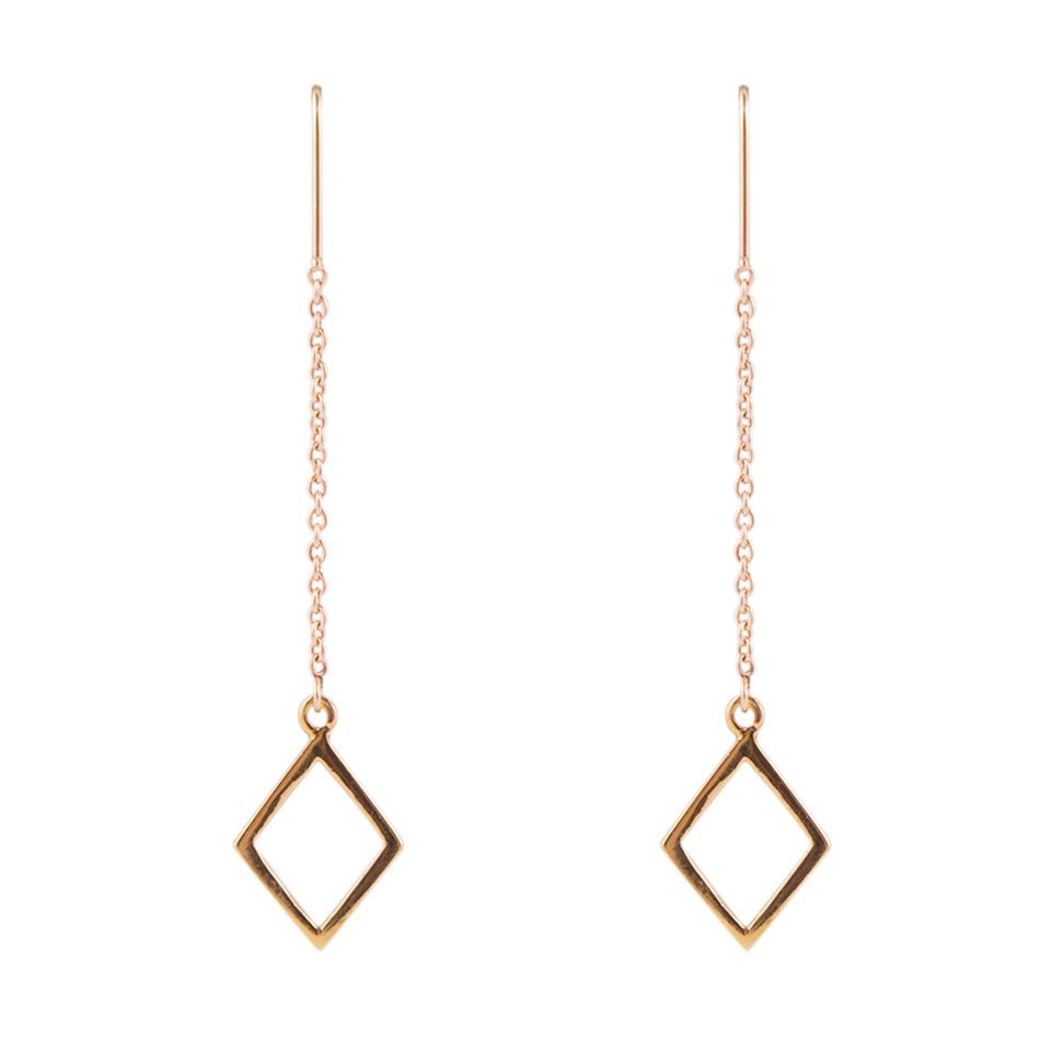 Orecchini a filo geometrici in bronzo