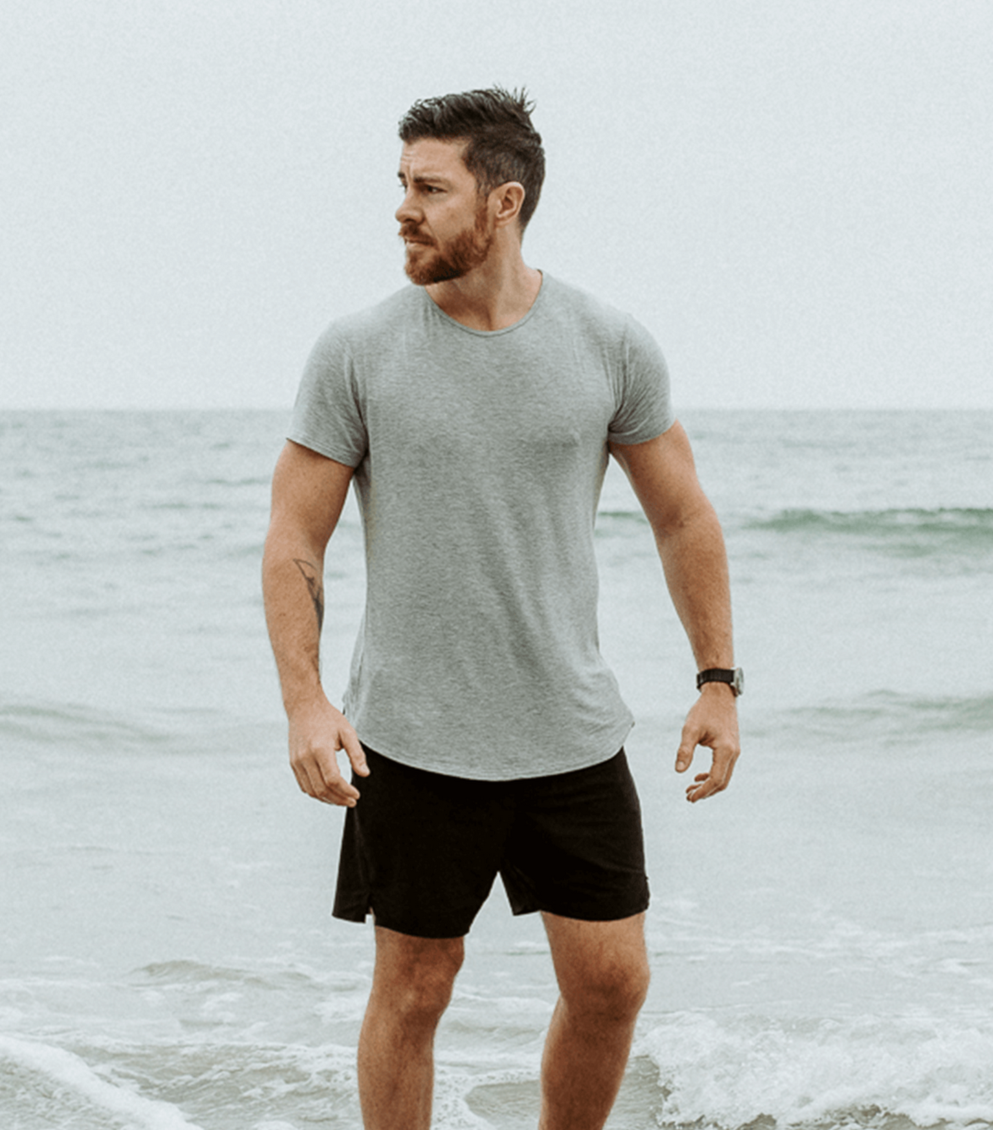 Bamboo Swift T-shirt met gebogen zoom - Heather Grey