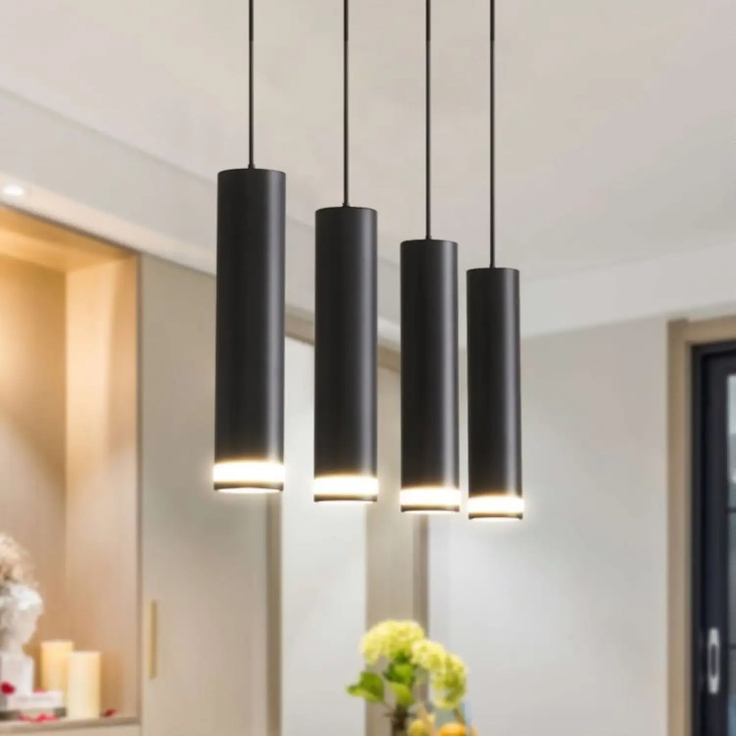 Lampada a sospensione per isola cucina moderna con faretti regolabili in alluminio