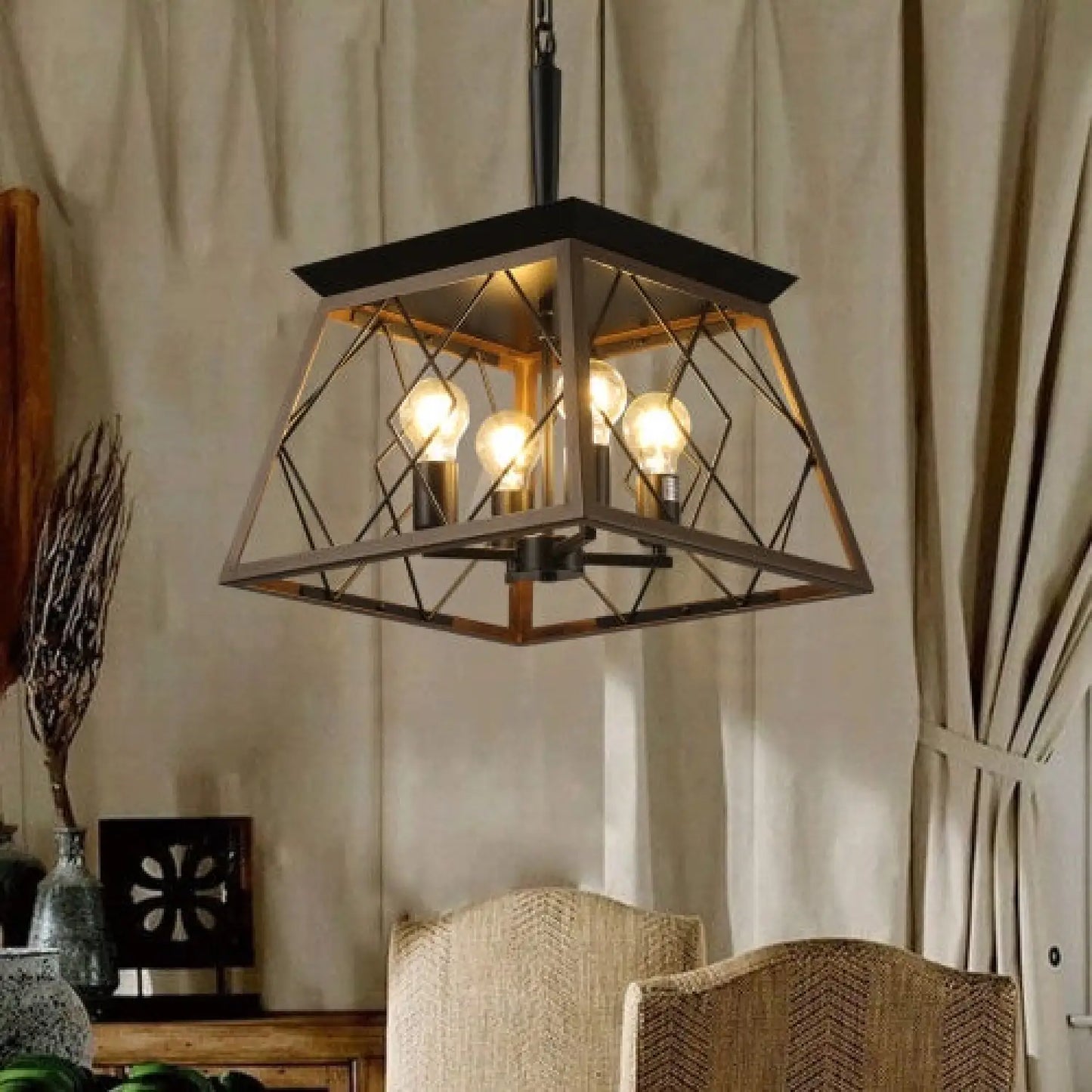Lampade a sospensione per isola cucina in finitura ferro rustico