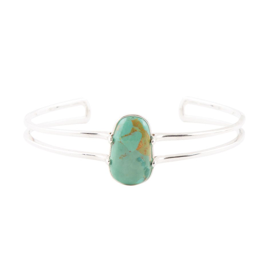 Bracciale rigido di alta classe in turchese e argento sterling
