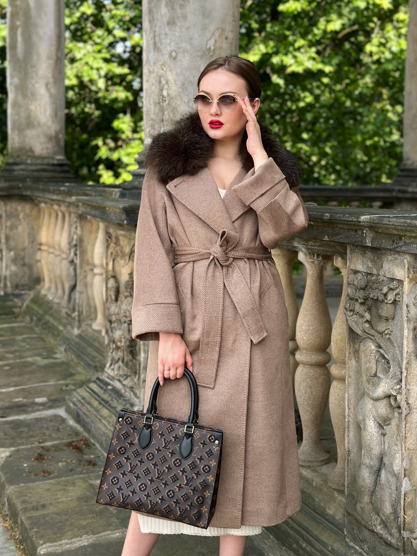 Ekte Polar Fox skreddersydd kashmirullfrakk