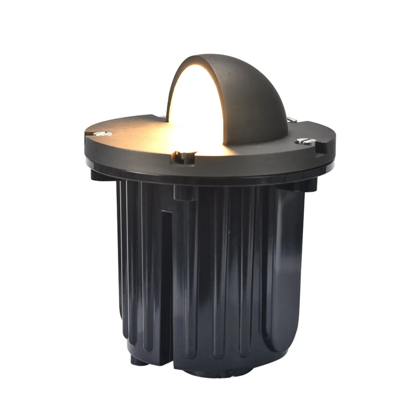 Lampada da Percorso Interrata con Corpo in Ottone-PVC e Coperchio Semisferico per Lampadine MR16