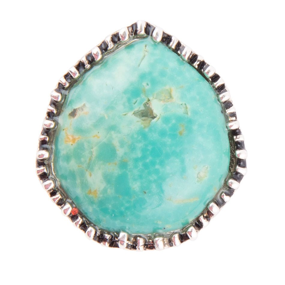 Anello Intricato Turchese Verde e Argento Sterling