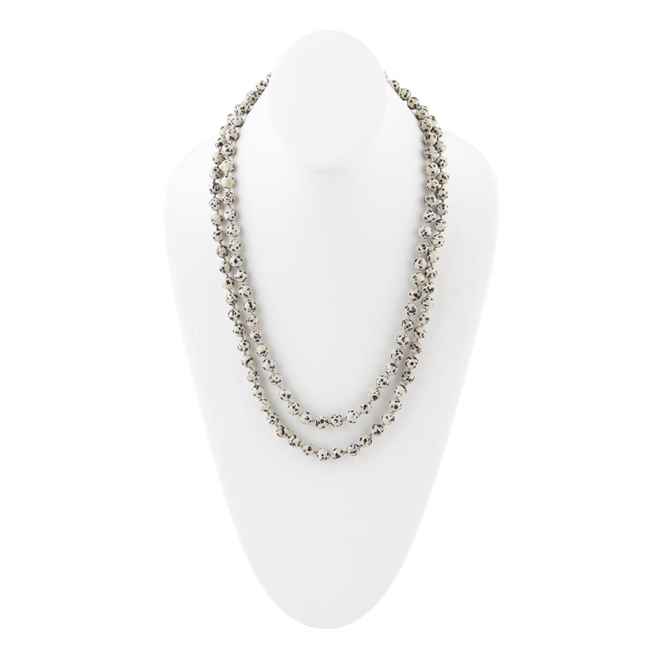 Collana con nodo in diaspro dalmata