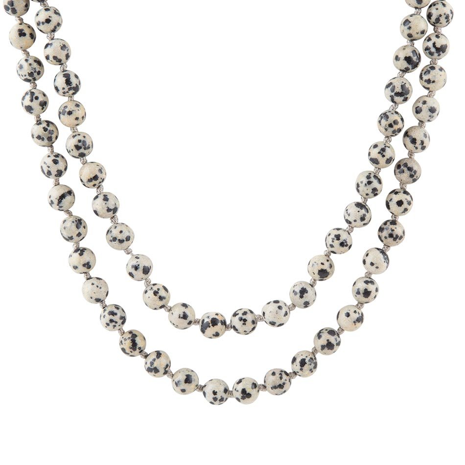 Collana con nodo in diaspro dalmata
