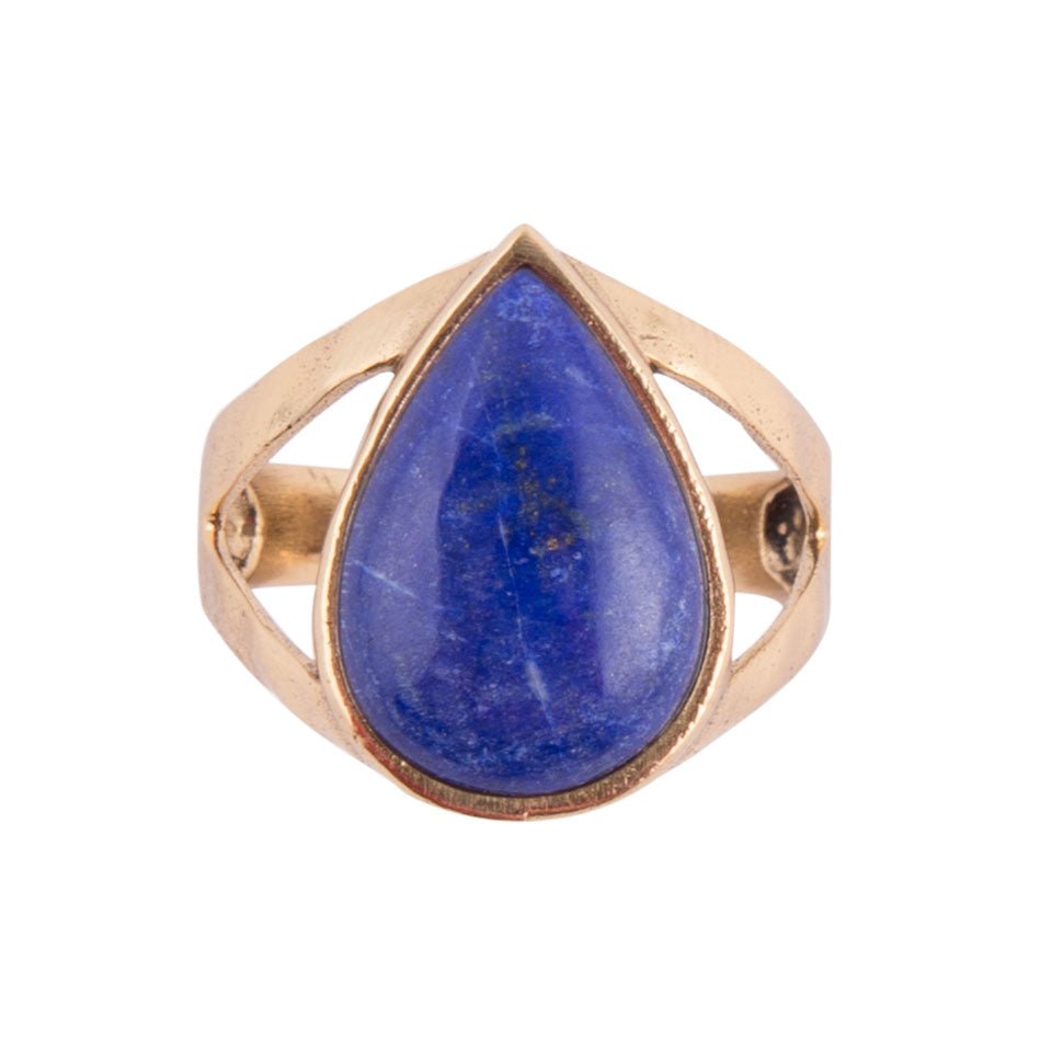 Lapis dråpeformet ring - bronse