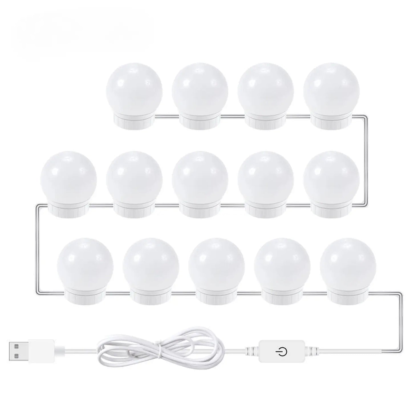 LED-spegelbelysning med USB-tryckknapp för sminkbord och toalettbord