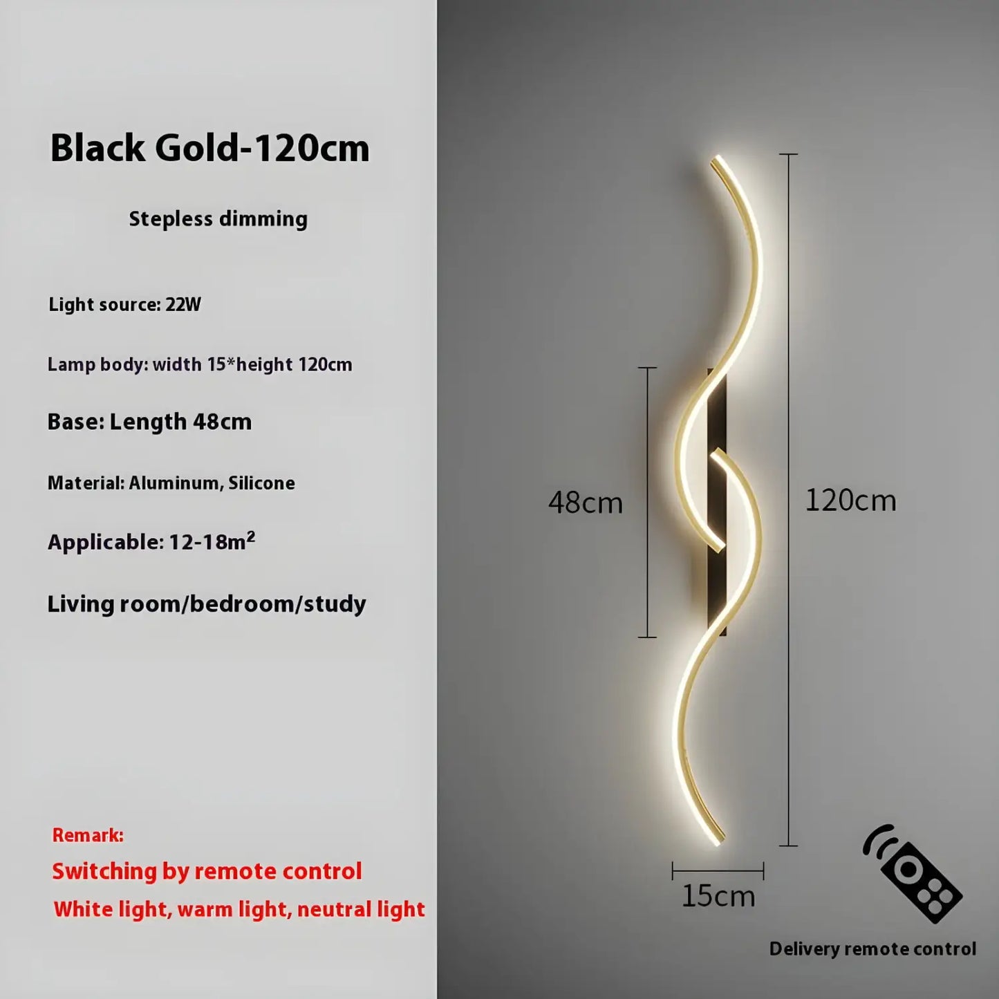 LED vägglampa - modern minimalistisk stripbelysning för sovrum och vardagsrum