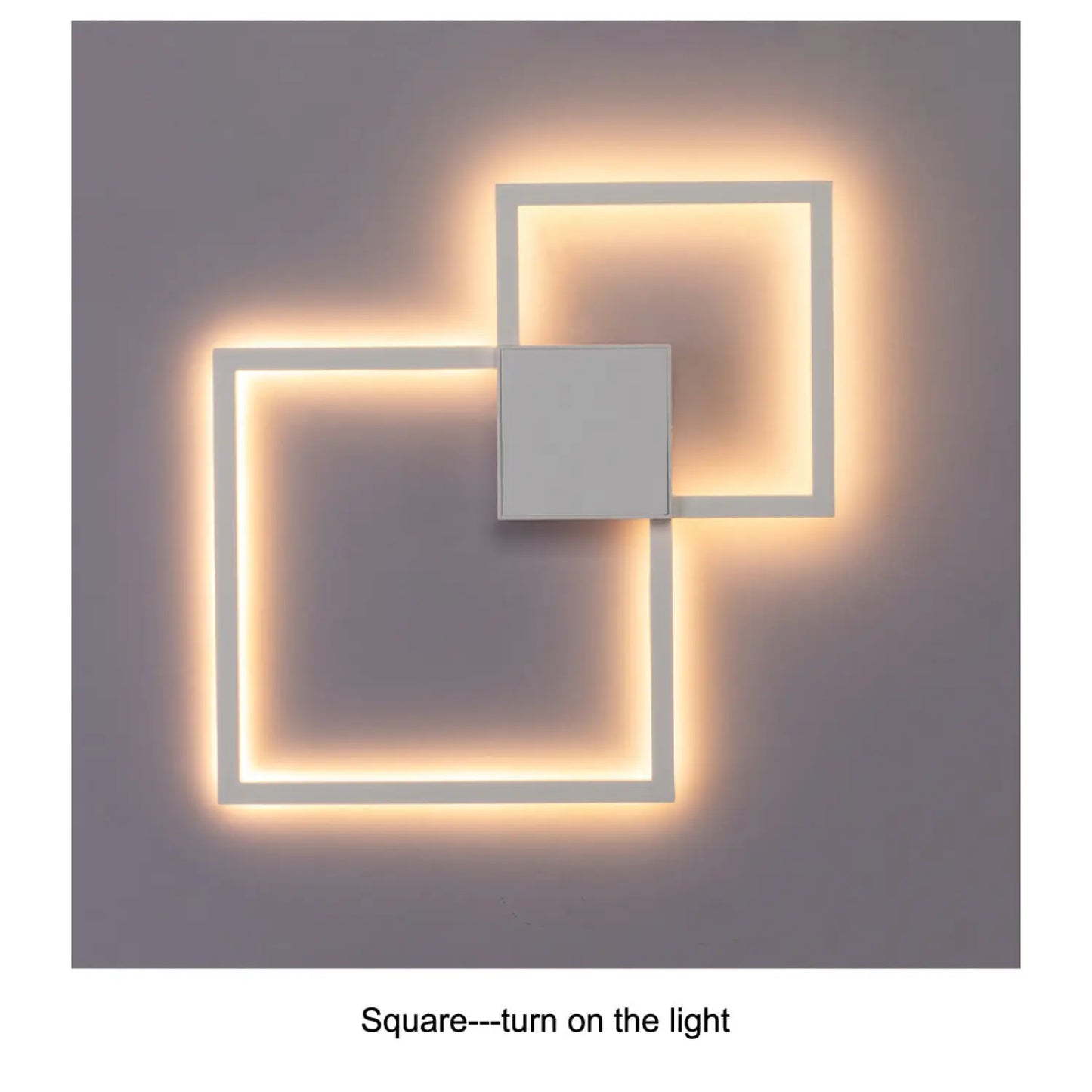 LED-vägglampa för sovrum med unik geometrisk väggkonst