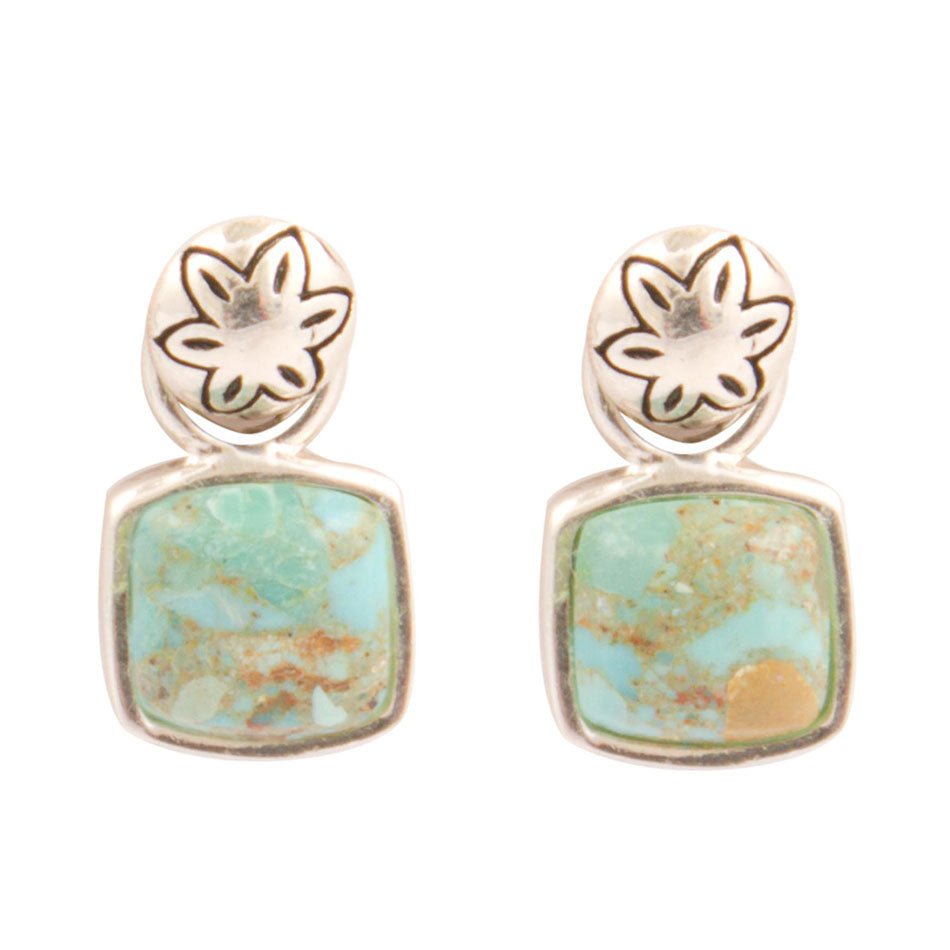 Orecchini a perno in argento sterling Little Bits Turchese blu