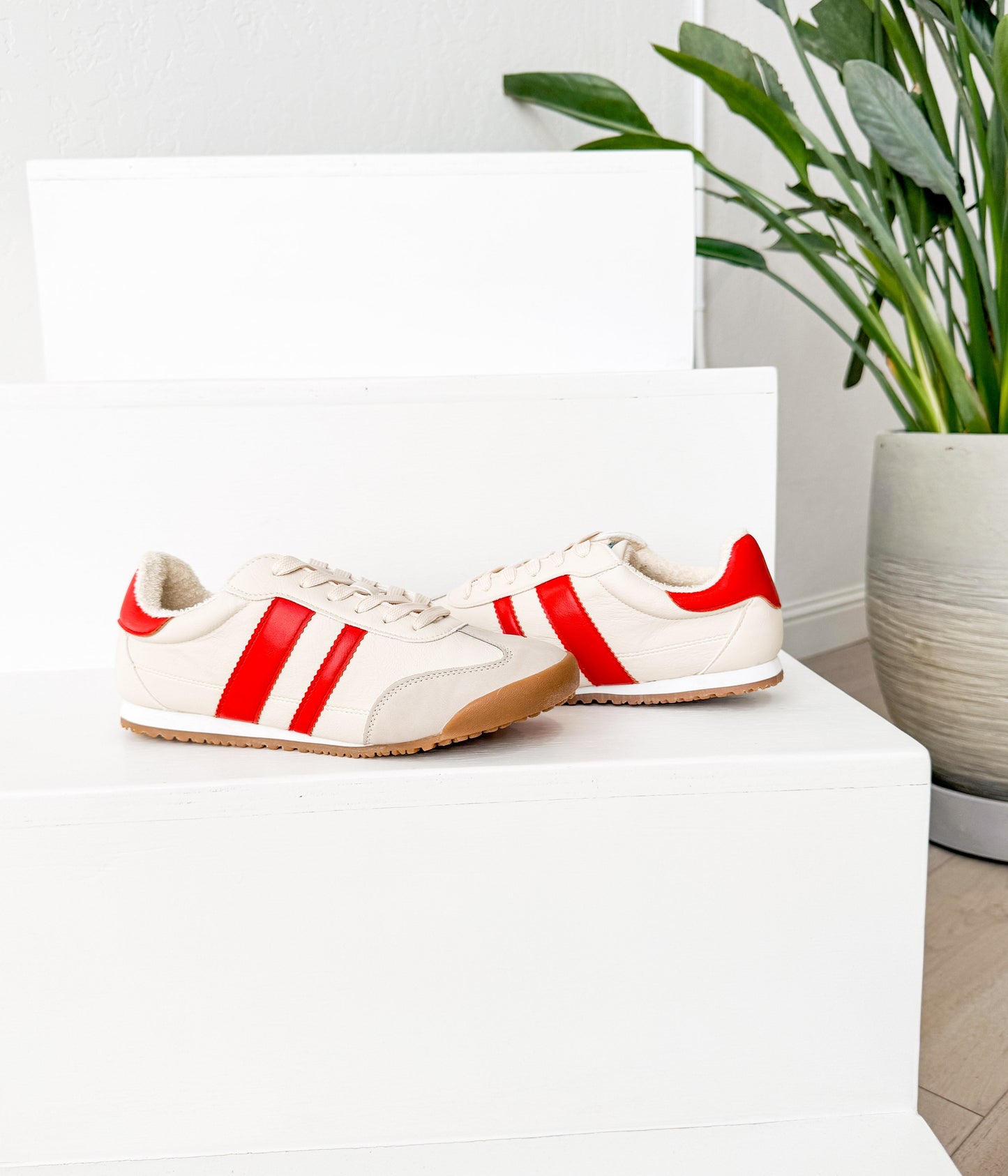 Sneaker Madrid in Beige/Rosso