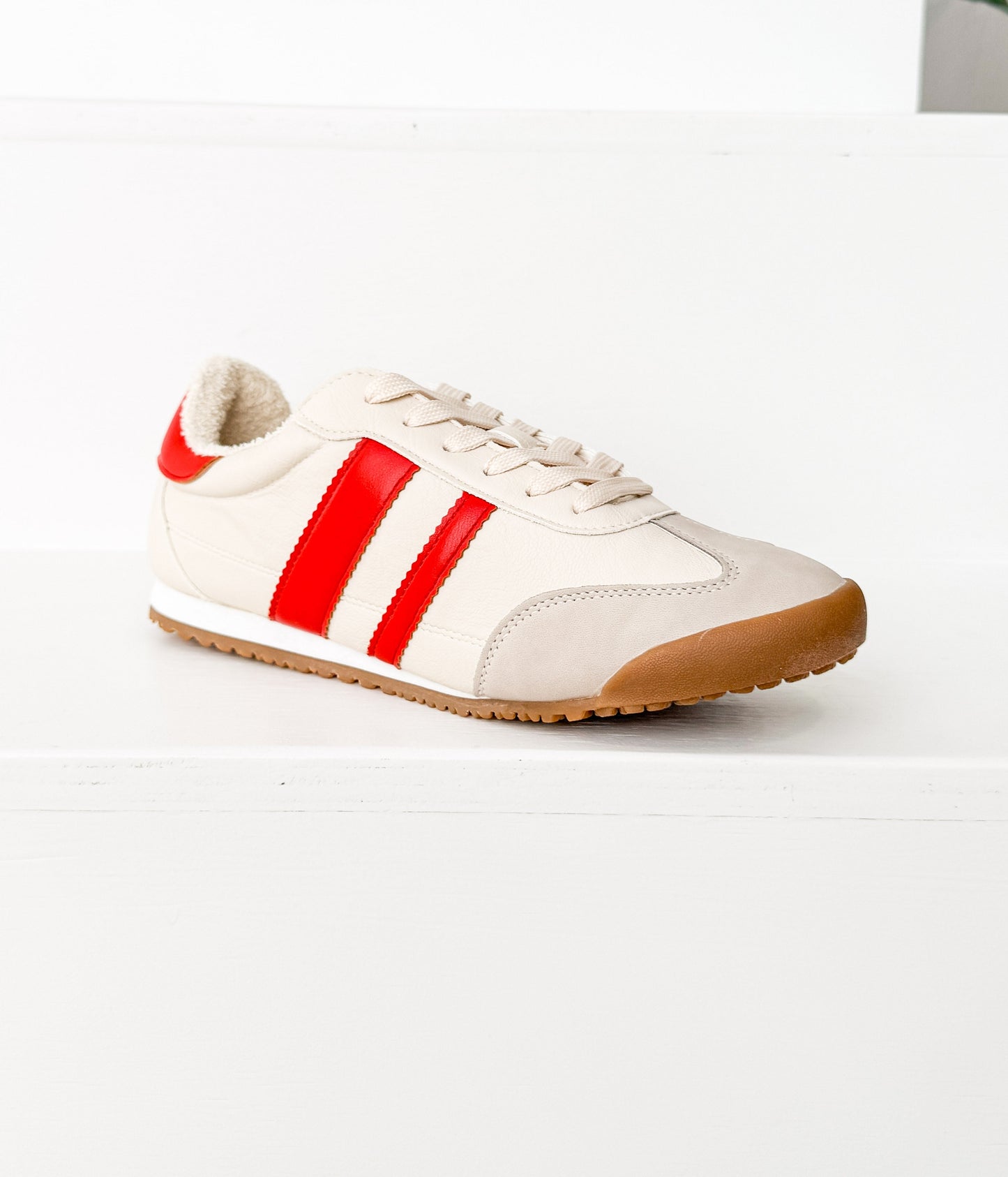 Sneaker Madrid in Beige/Rosso