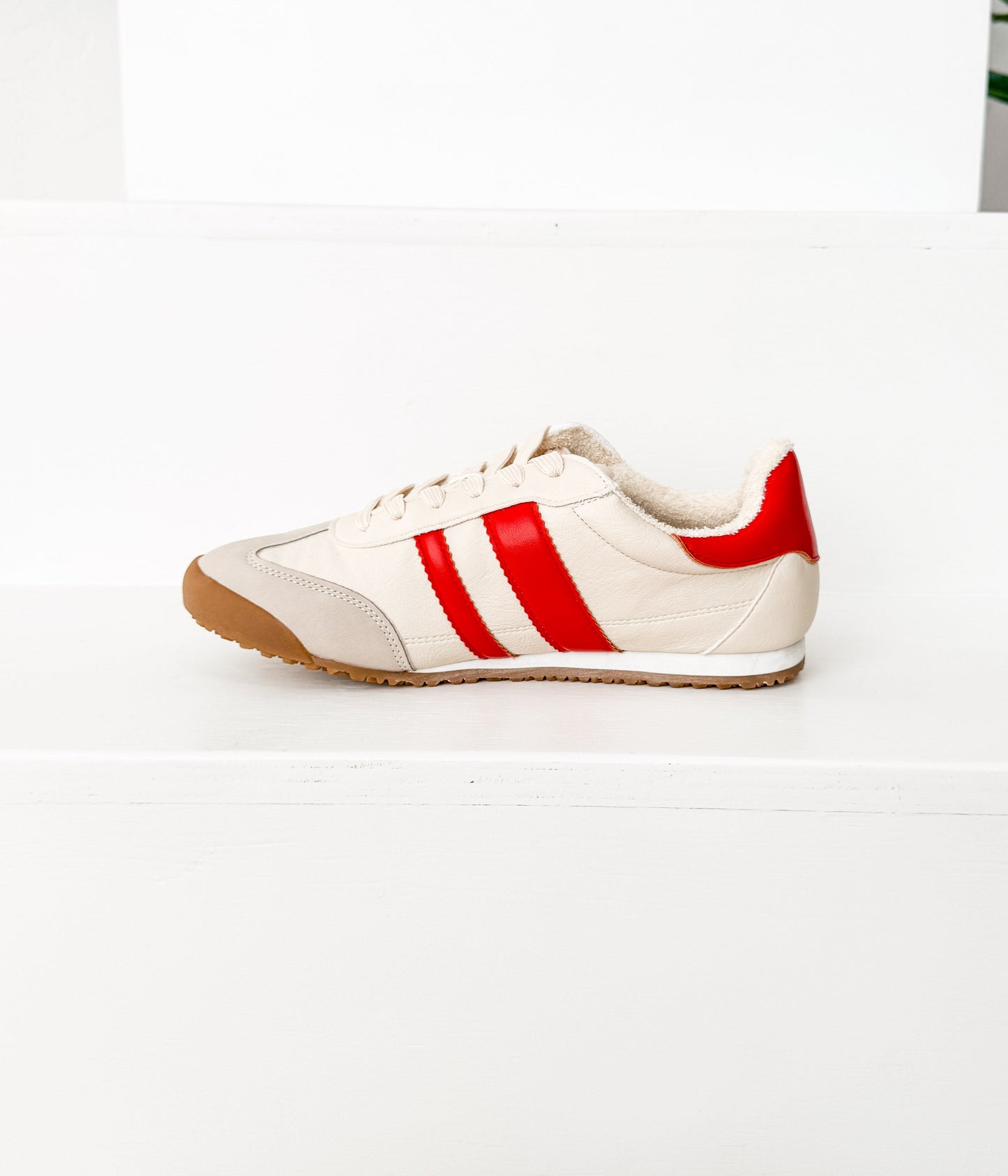 Sneaker Madrid in Beige/Rosso
