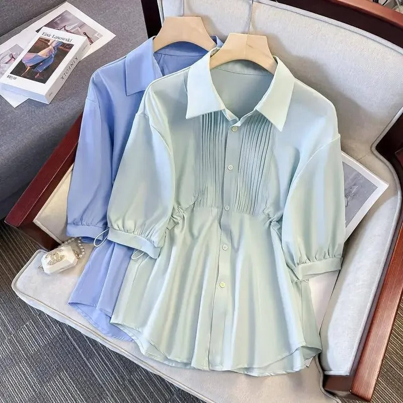 Chic Women's Long Sleeve Shirt | Cotton Linen Blend