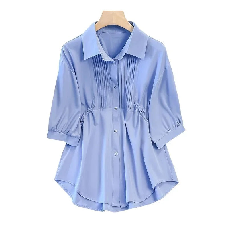 Chic Women's Long Sleeve Shirt | Cotton Linen Blend