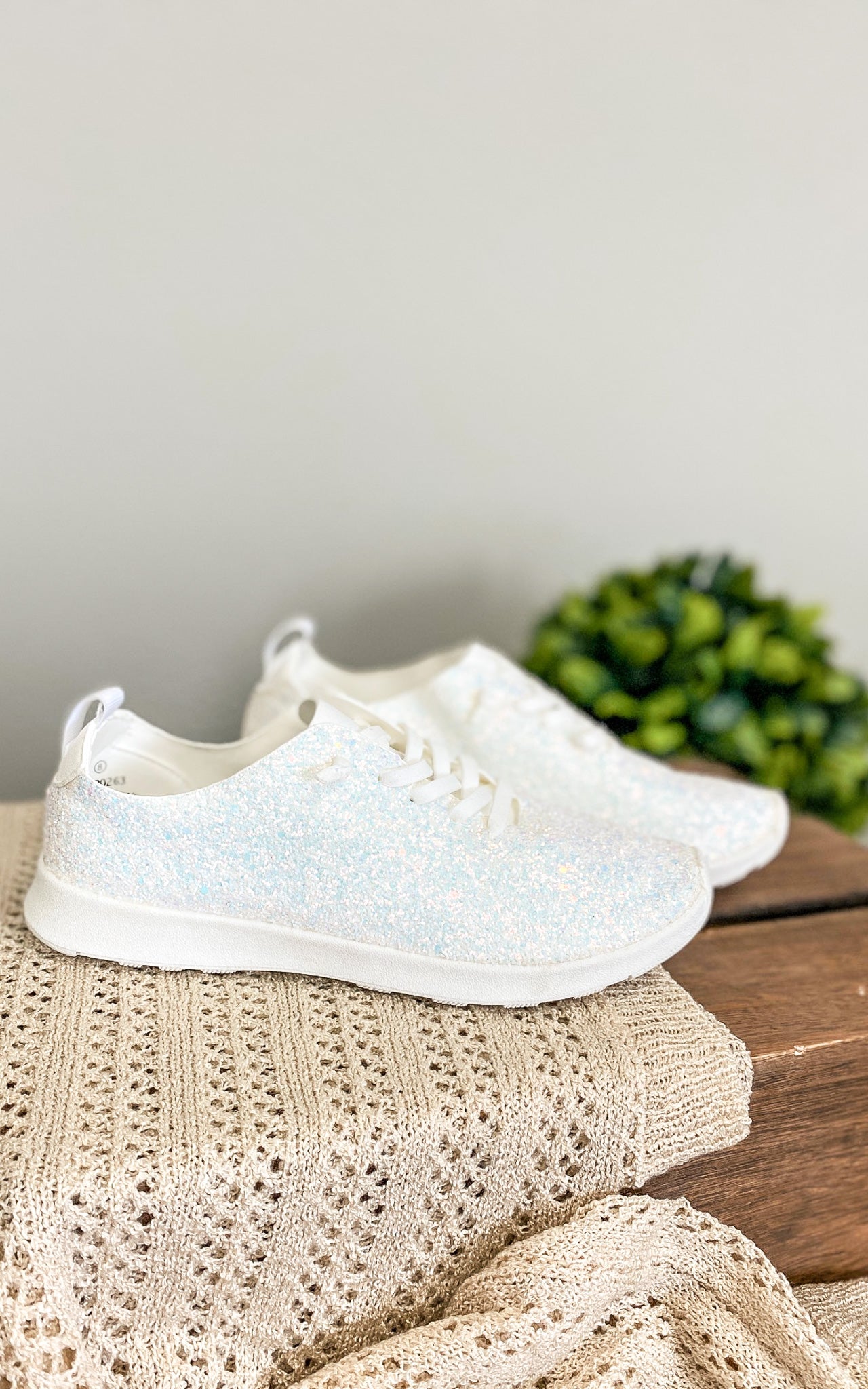 Sneakers glitterate Mayo in bianco