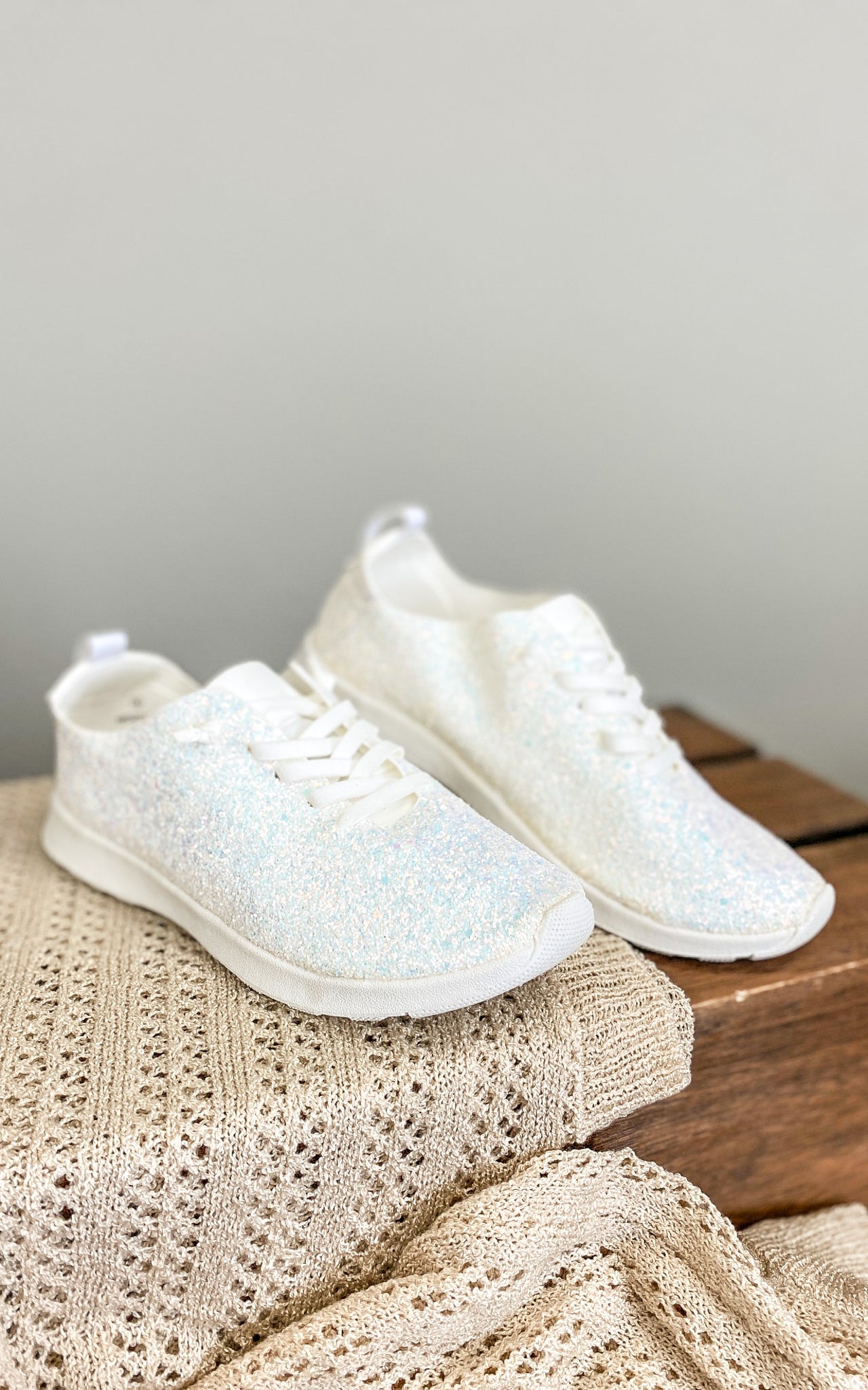 Sneakers glitterate Mayo in bianco