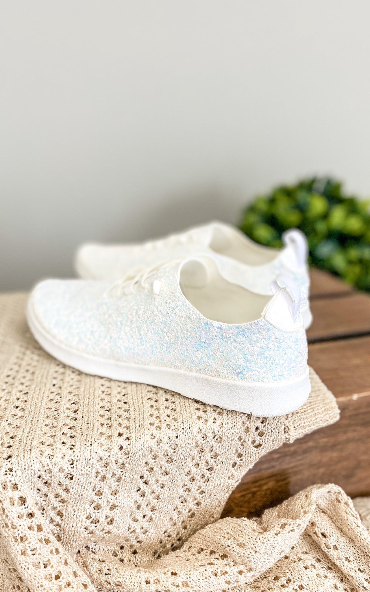 Sneakers glitterate Mayo in bianco