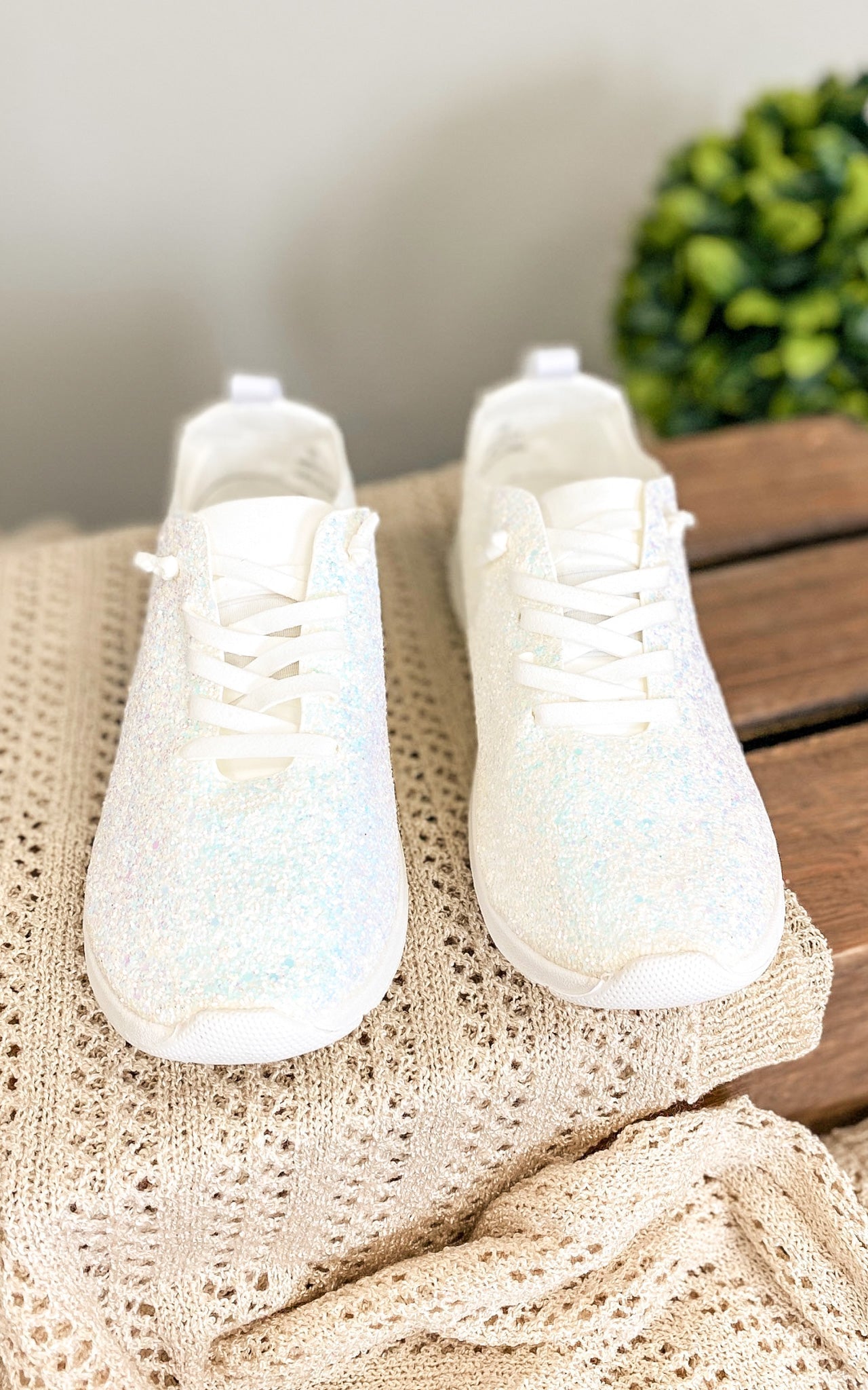 Sneakers glitterate Mayo in bianco