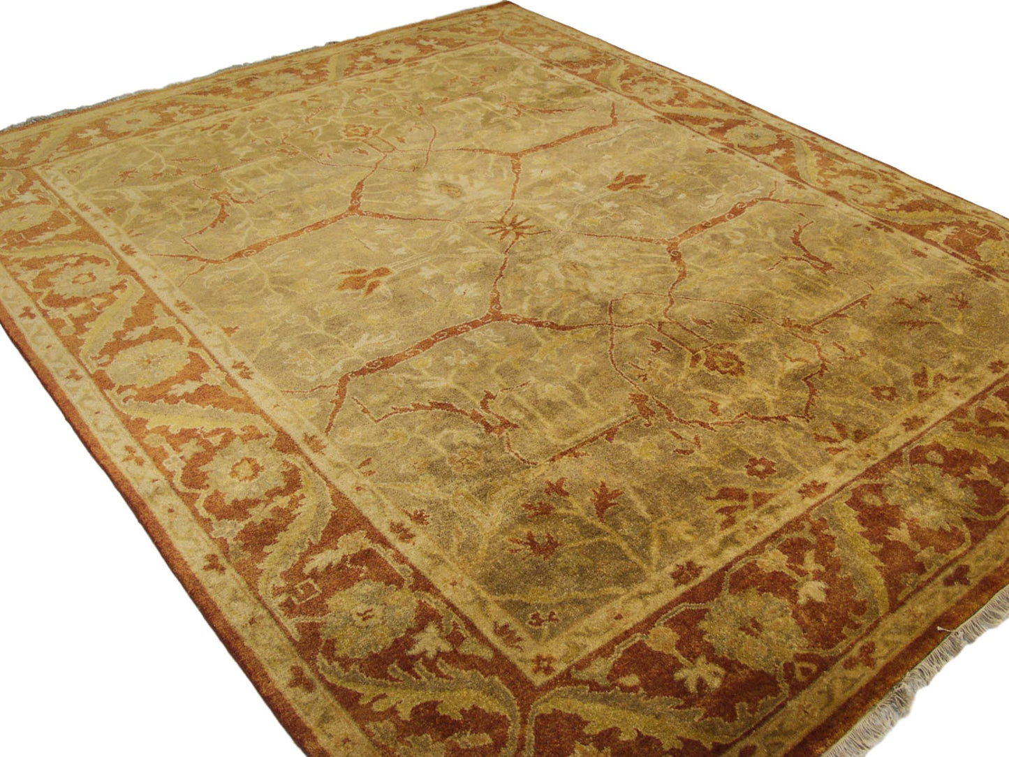 8x10 New Gold Wash Indian Oushak Design Carpet