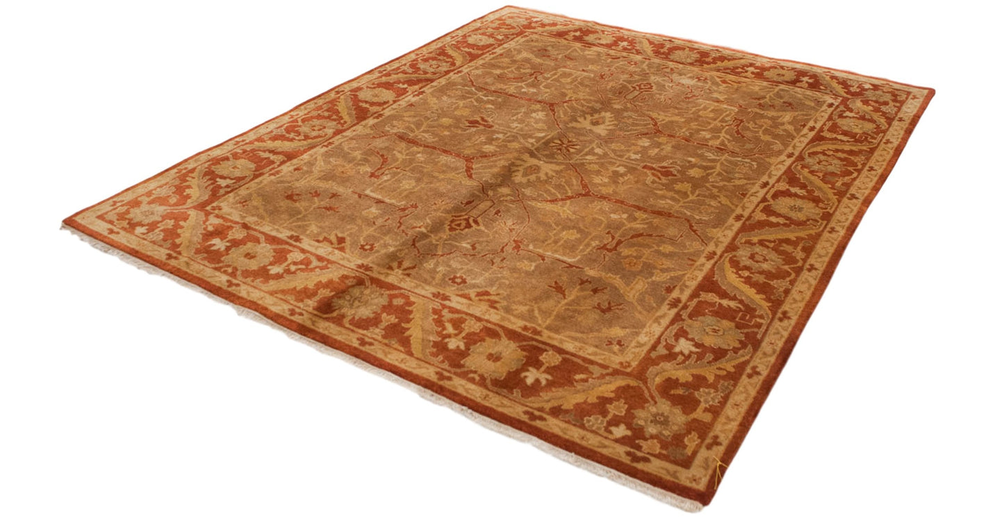 8x10 New Gold Wash Indian Oushak Design Carpet