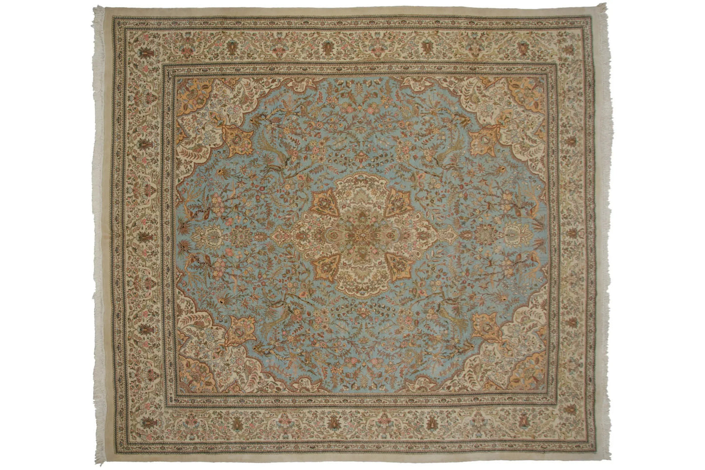 11.5x13 Vintage Tabriz Square Carpet