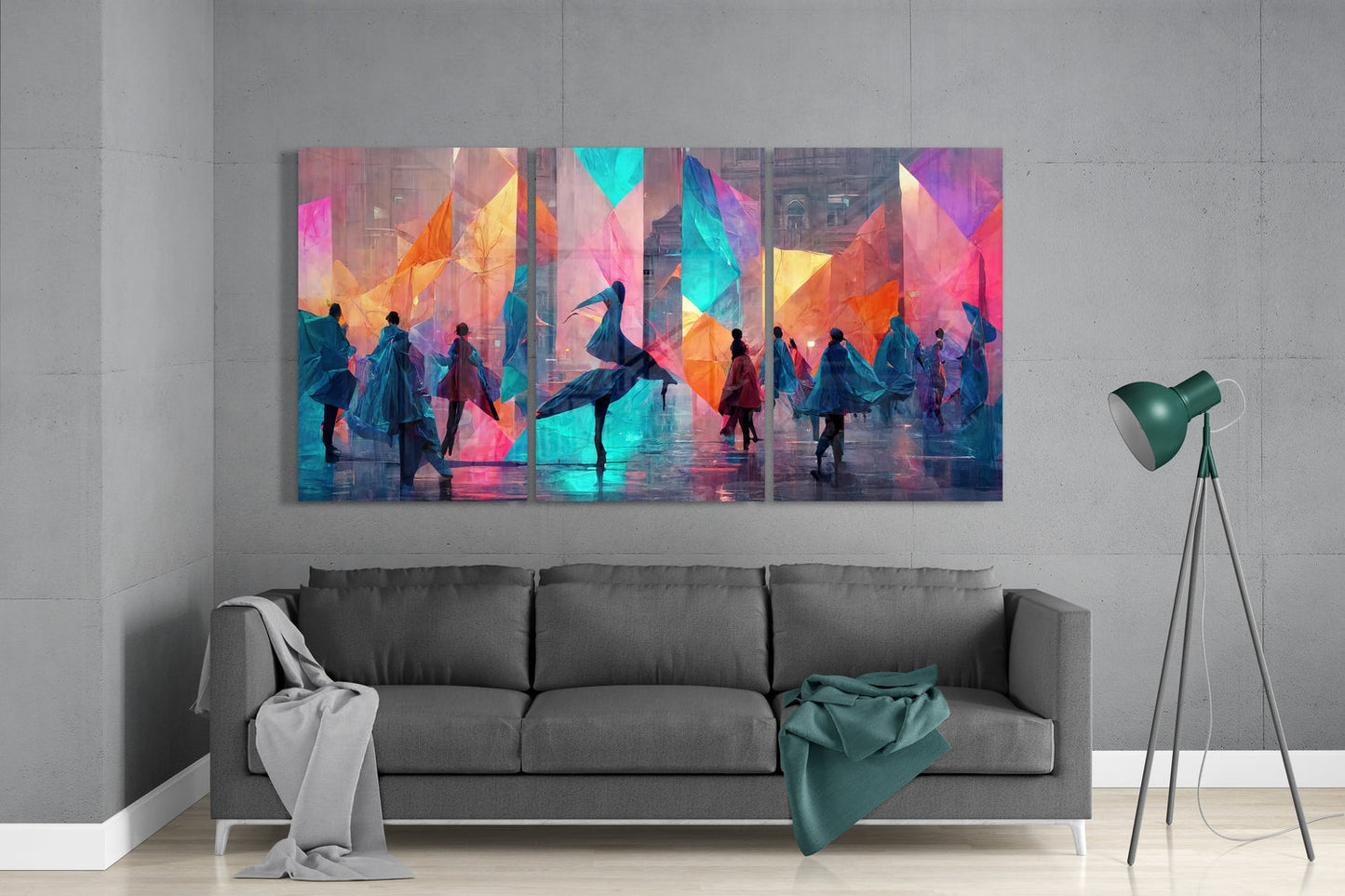 Dancing on the Street Glass Wall Art