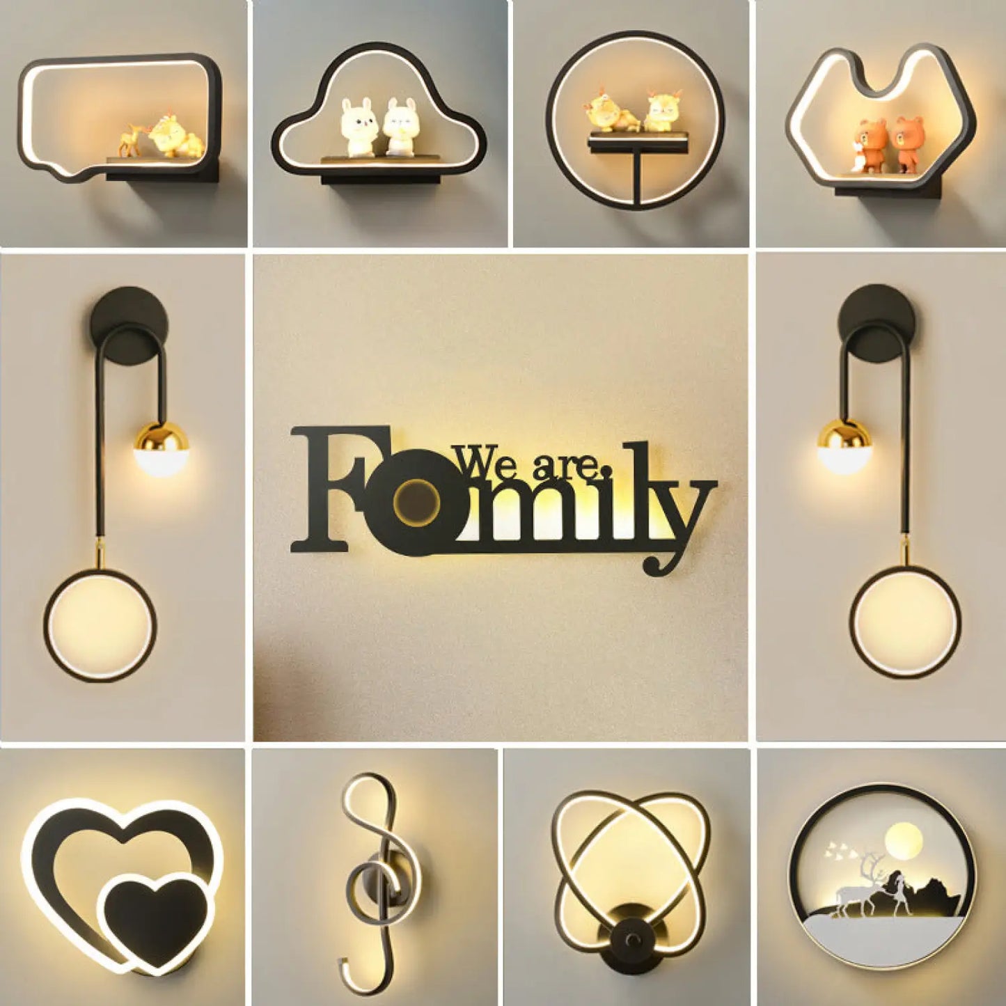 Modern minimalistisk väggkonstlampa för sovrum och bakgrundsdekoration