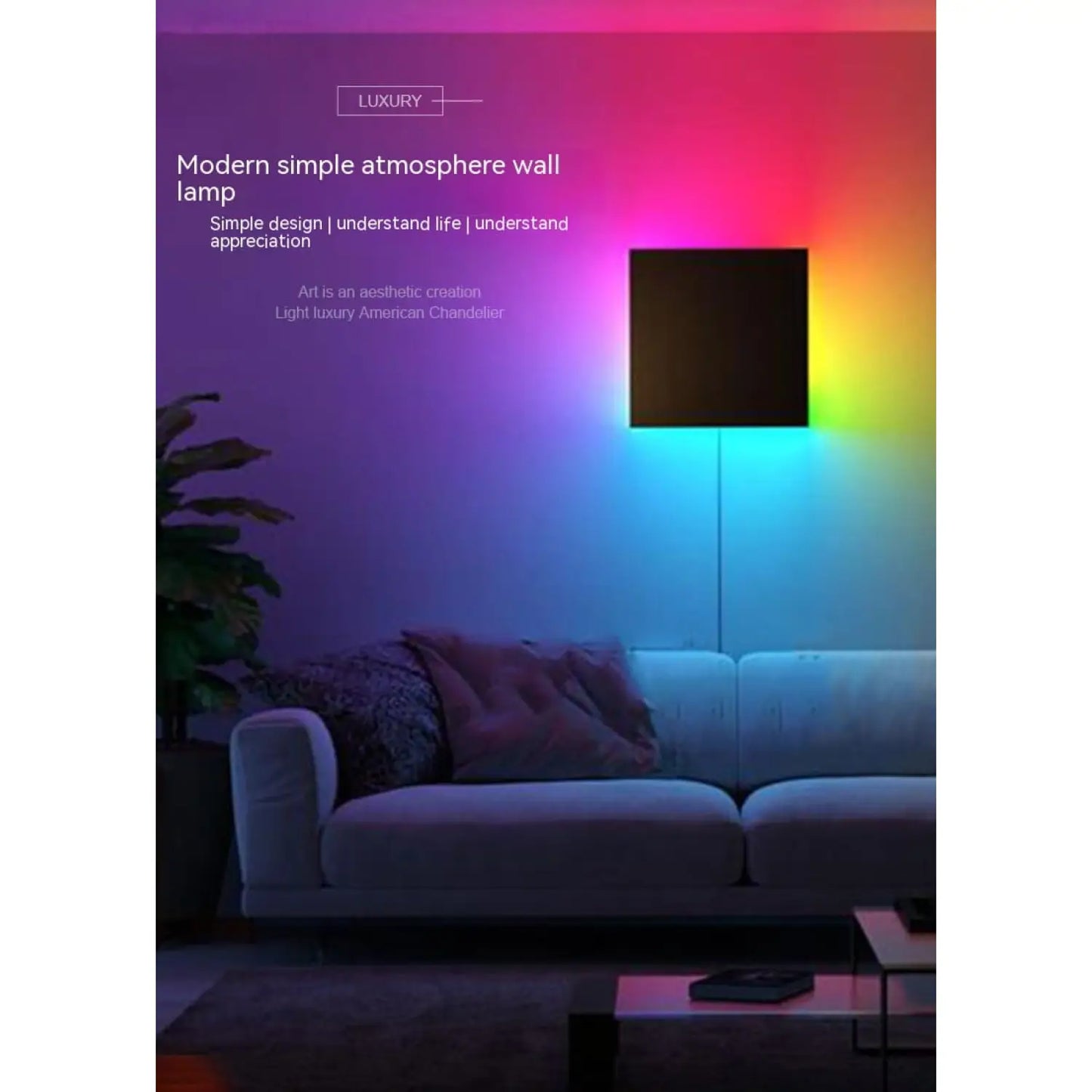 Modern RGB LED-vägglampa i vardagsrum och sovrum för dekoration